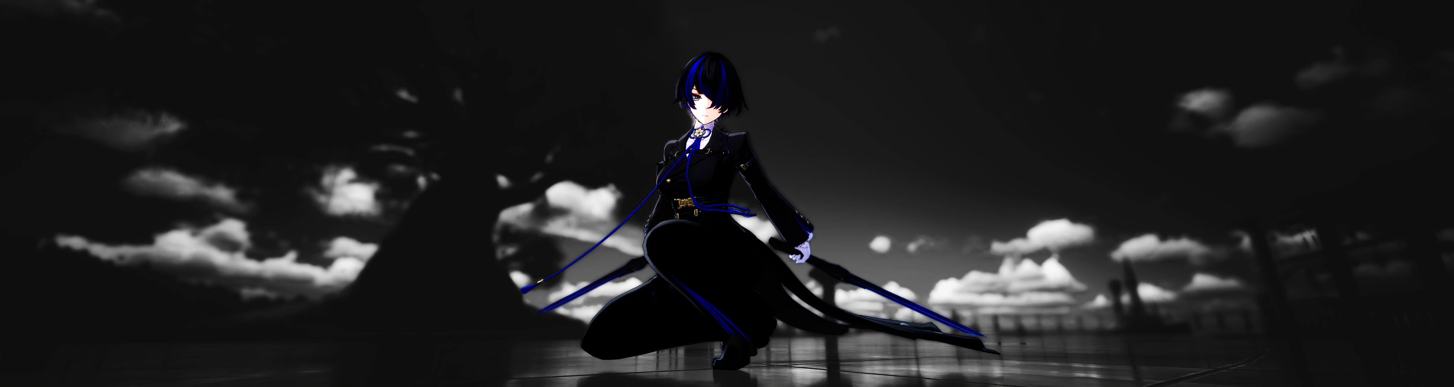 Seele Vollerei from Honkai Impact 3rd in Black Suit HD Wallpaper
