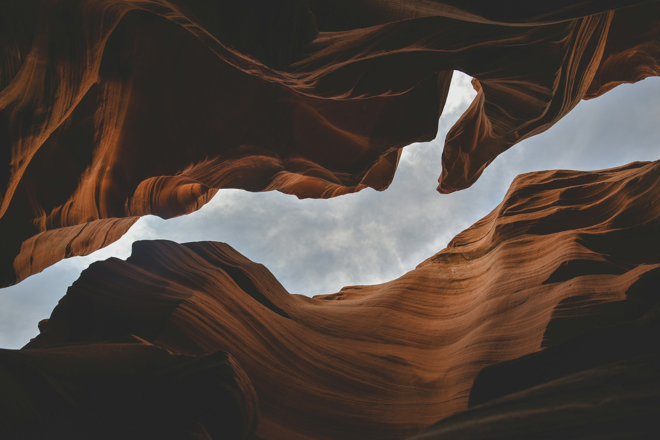 Looking Up at the Sky from Antelope Canyon HD Wallpaper