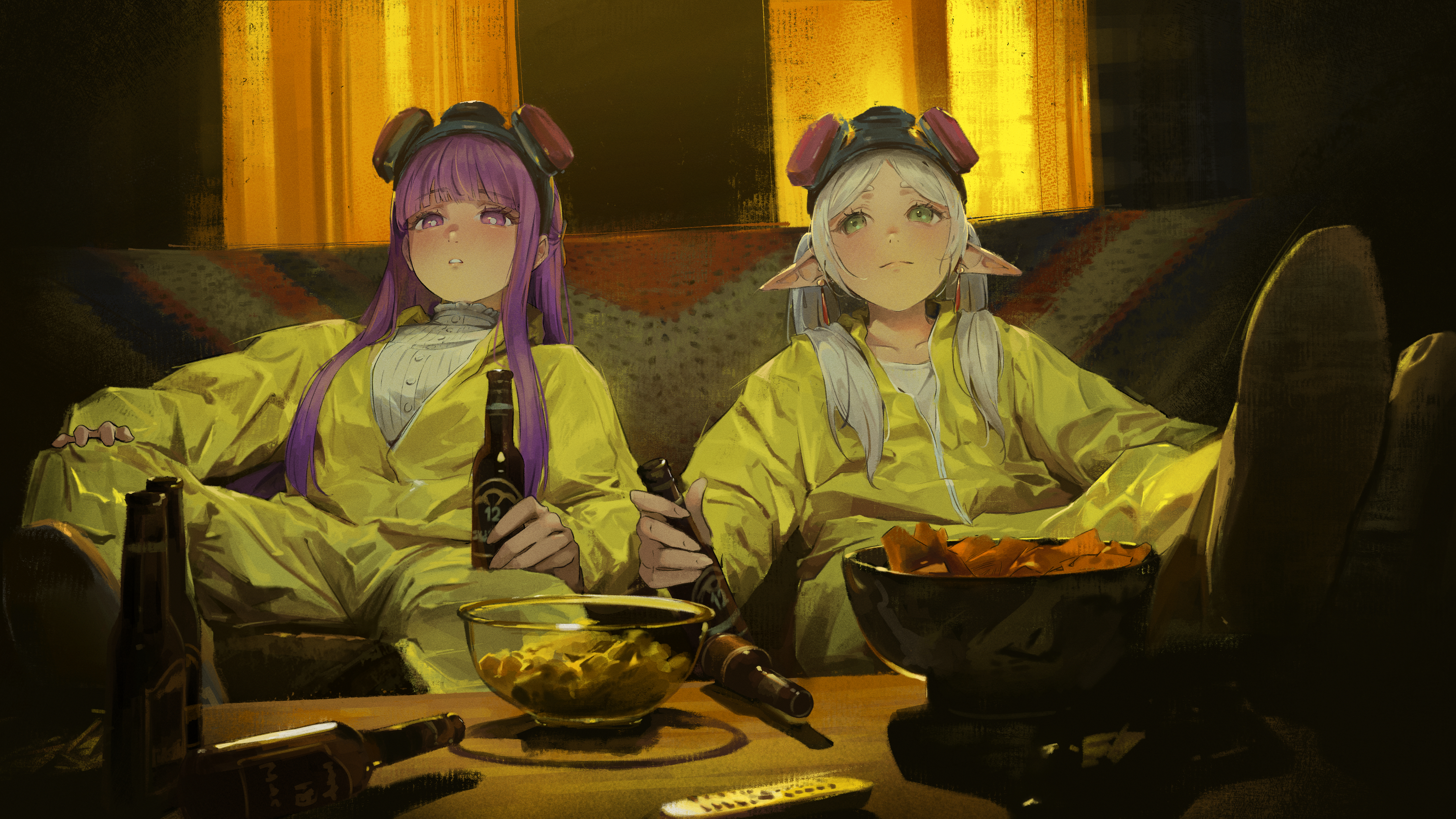 Frieren and Fern in Hazmat Suits Breaking Bad Parody HD Wallpaper