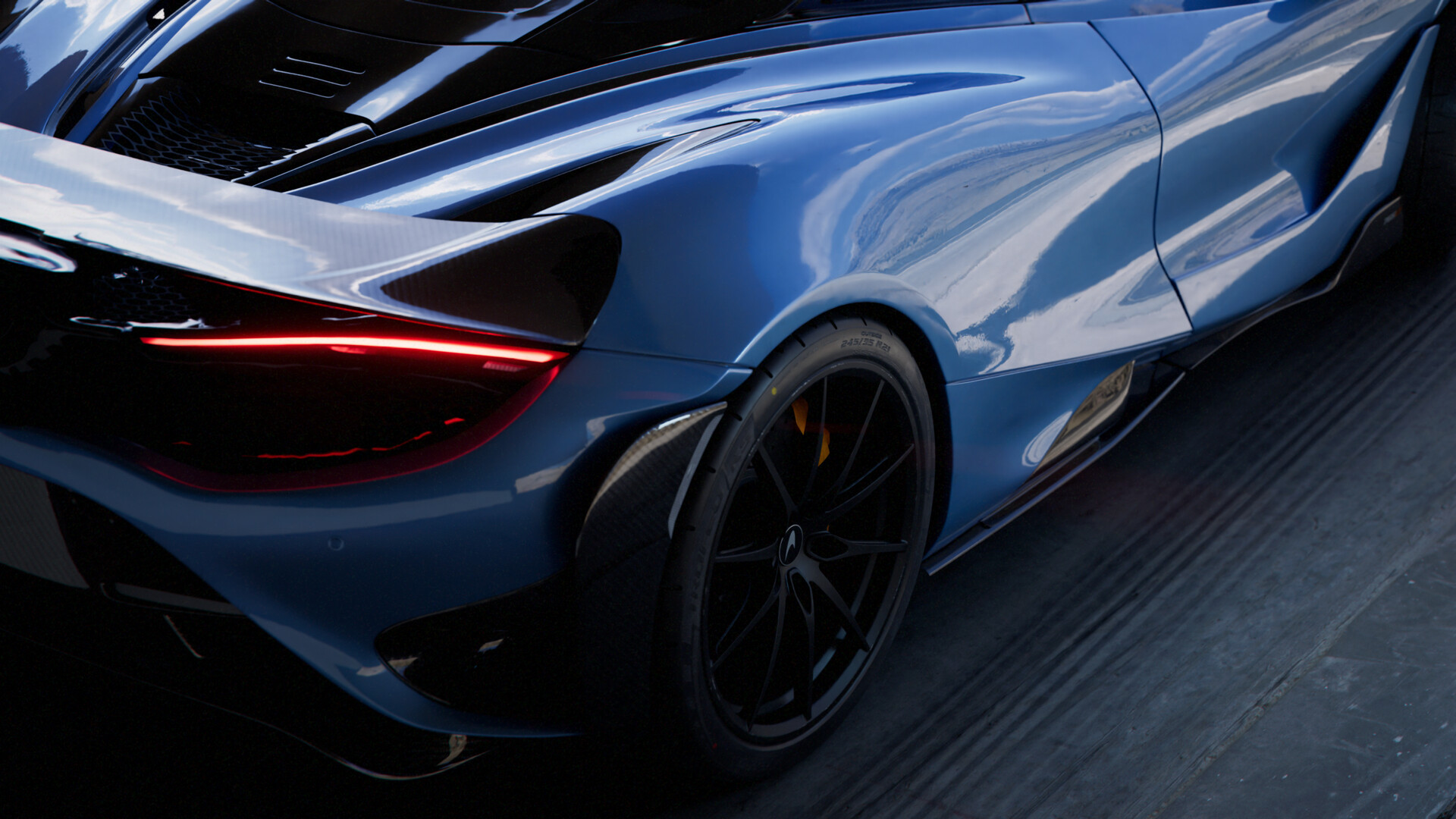 Blue McLaren Sports Car Rear Quarter View HD Wallpaper