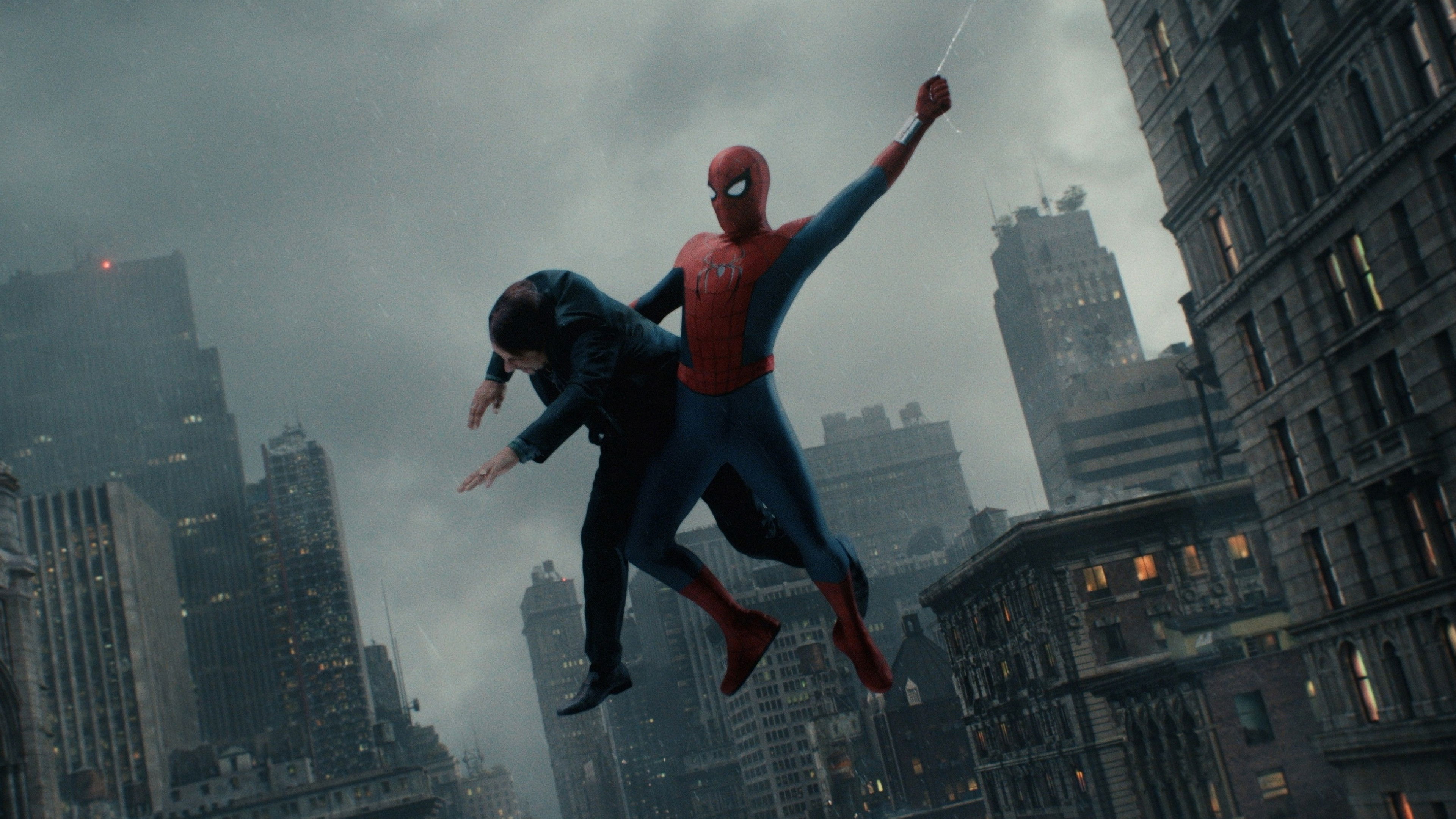 Spider-Man swinging with a man in Spider-Man: Brand New Day HD Wallpaper