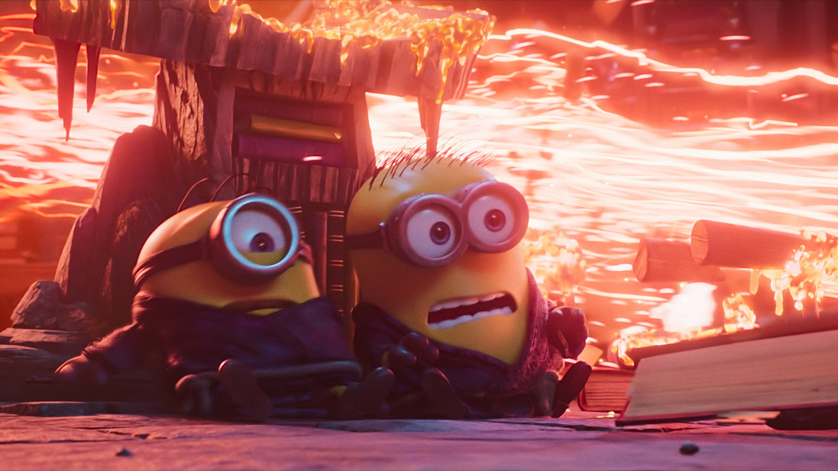 Scared Minions in Minions and Monsters HD Wallpaper
