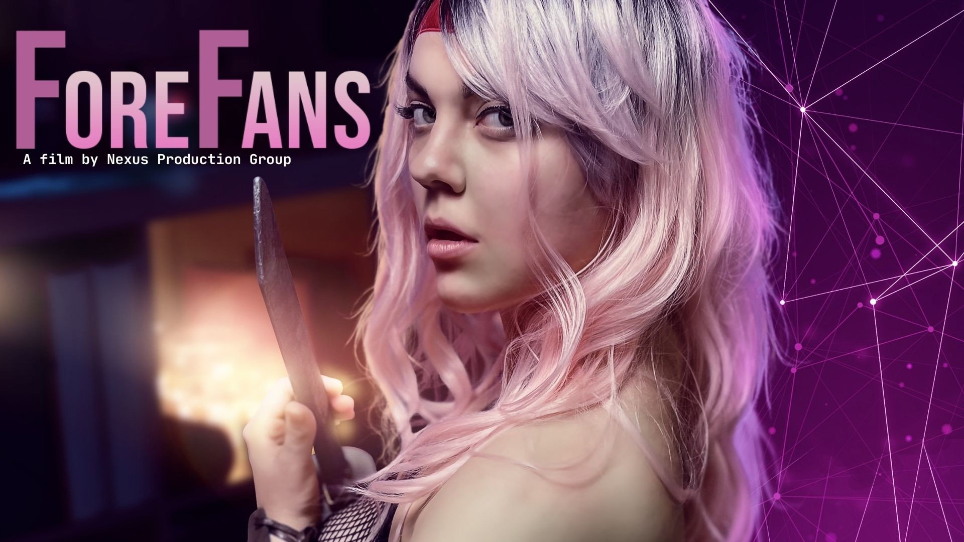 Movie poster for ForeFans featuring a pink-haired woman HD Wallpaper