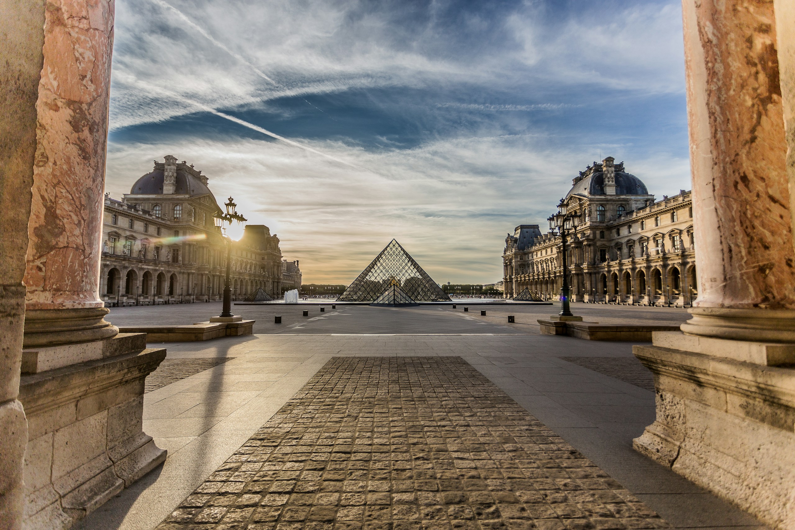 The Louvre Pyramid and Palace in Paris France HD Wallpaper