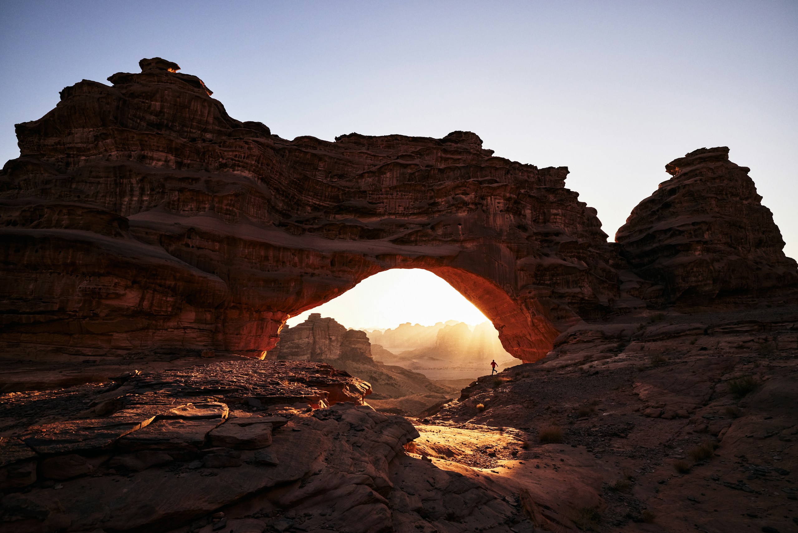 Natural rock arch in Hisma Desert Saudi Arabia HD Wallpaper