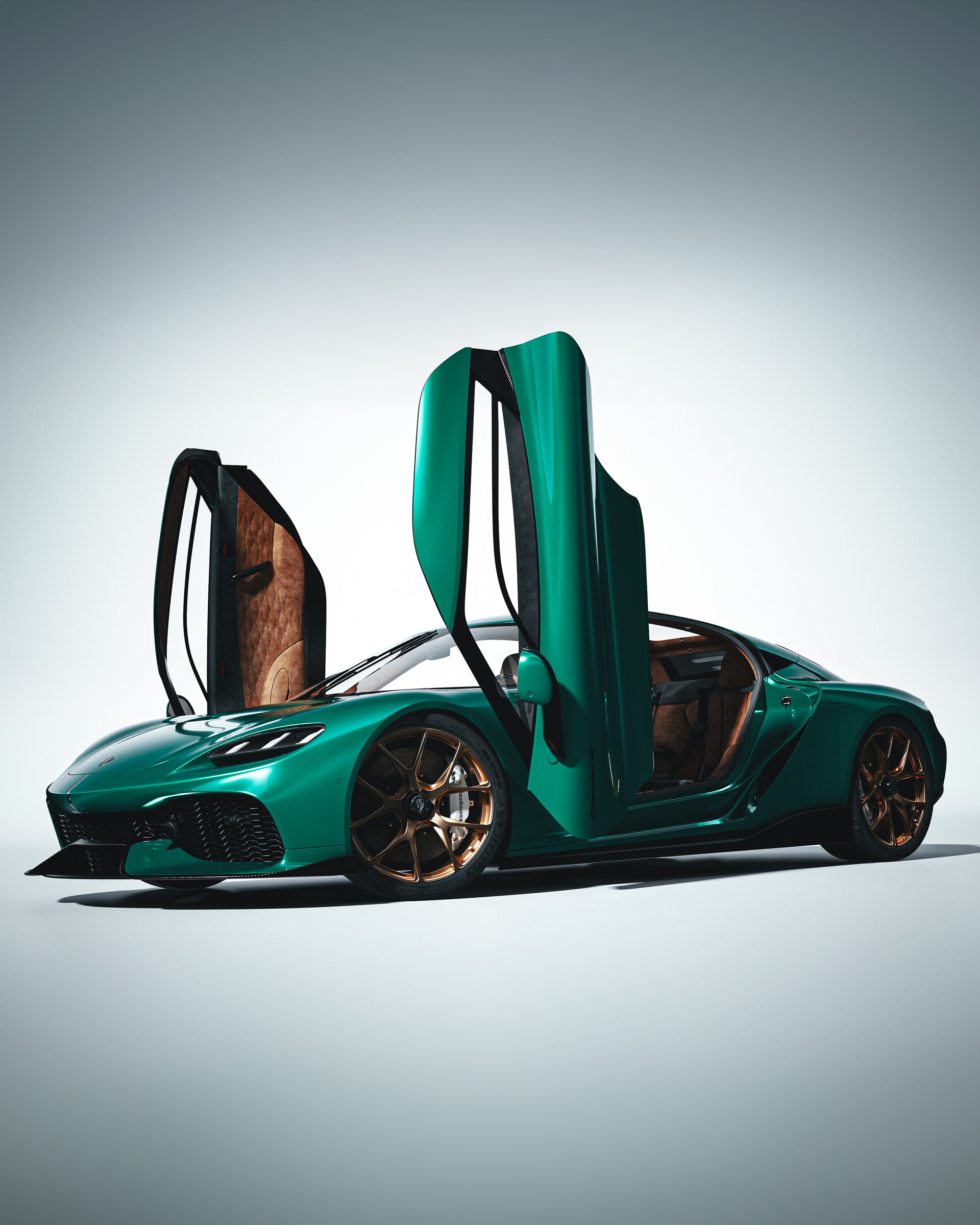Koenigsegg Gemera in Emerald Green with Open Doors HD Wallpaper