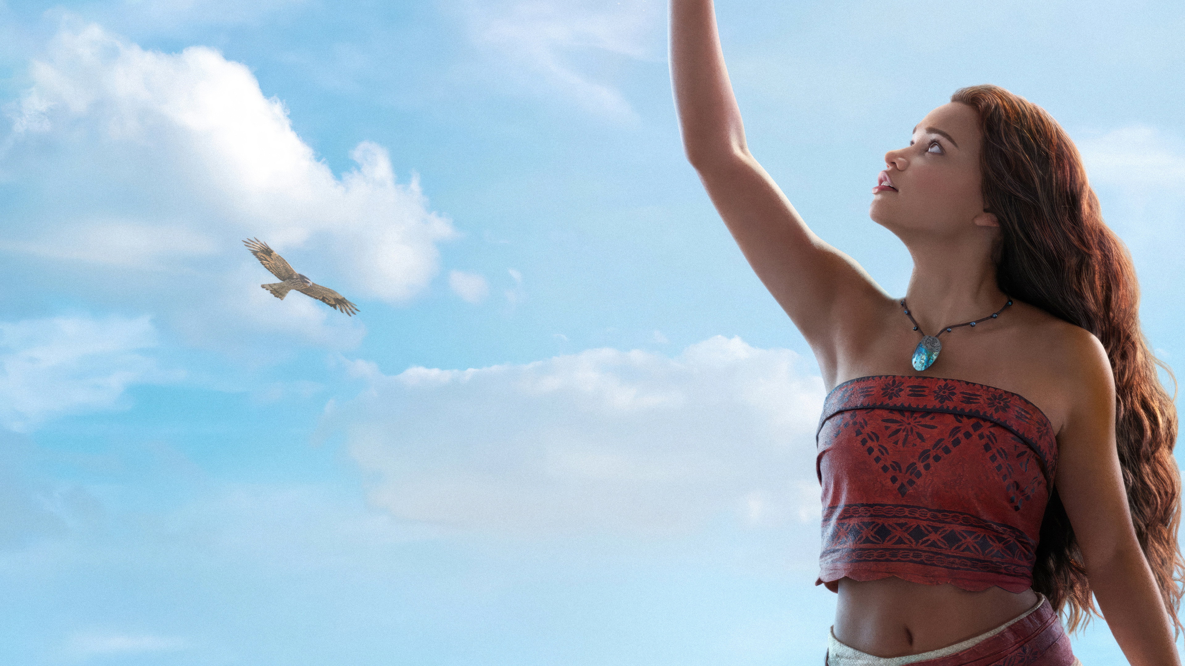 Moana Looking Up at the Sky in Live-Action Moana HD Wallpaper