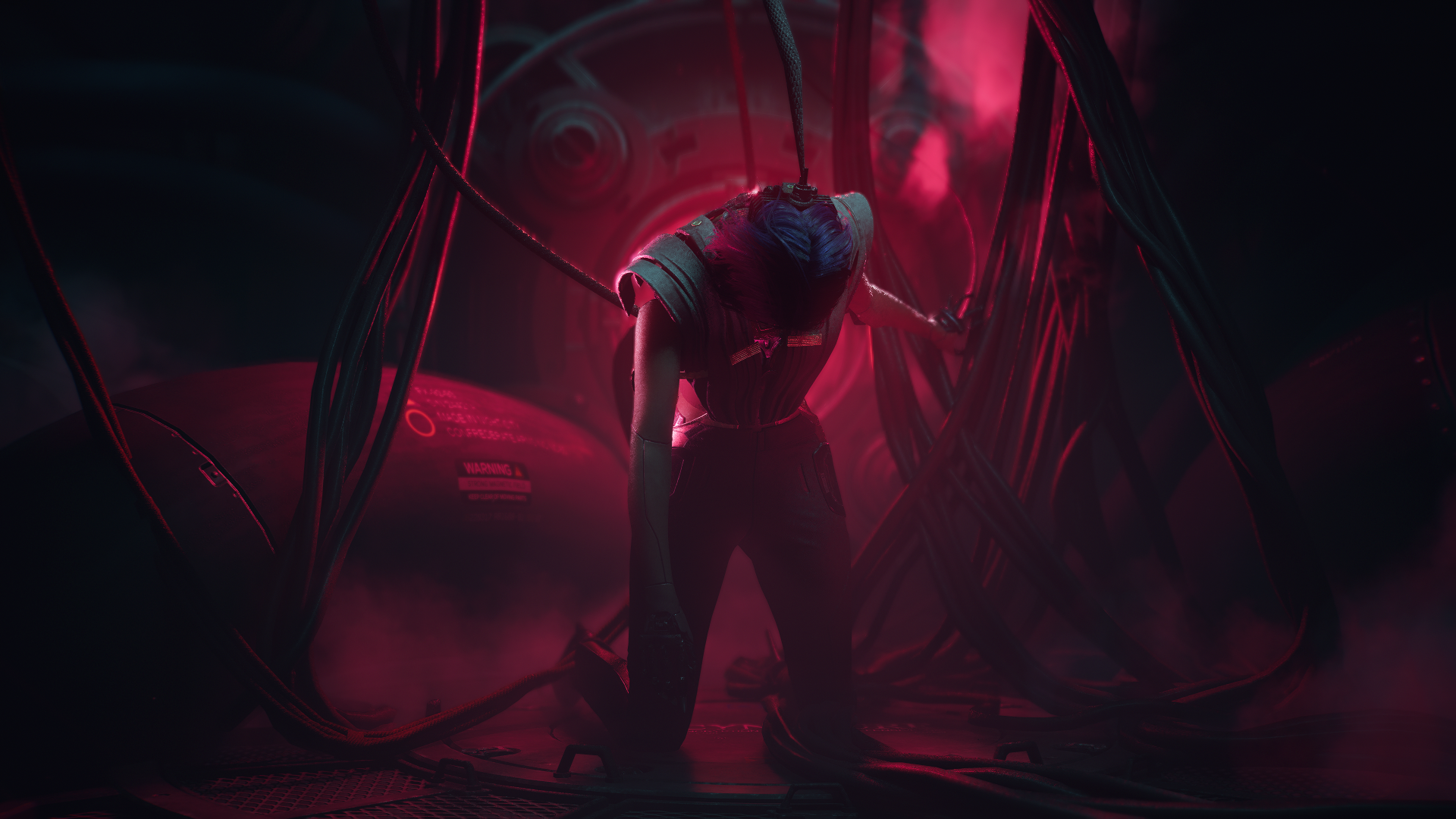 Jinx Connected to Tubes in Arcane HD Wallpaper
