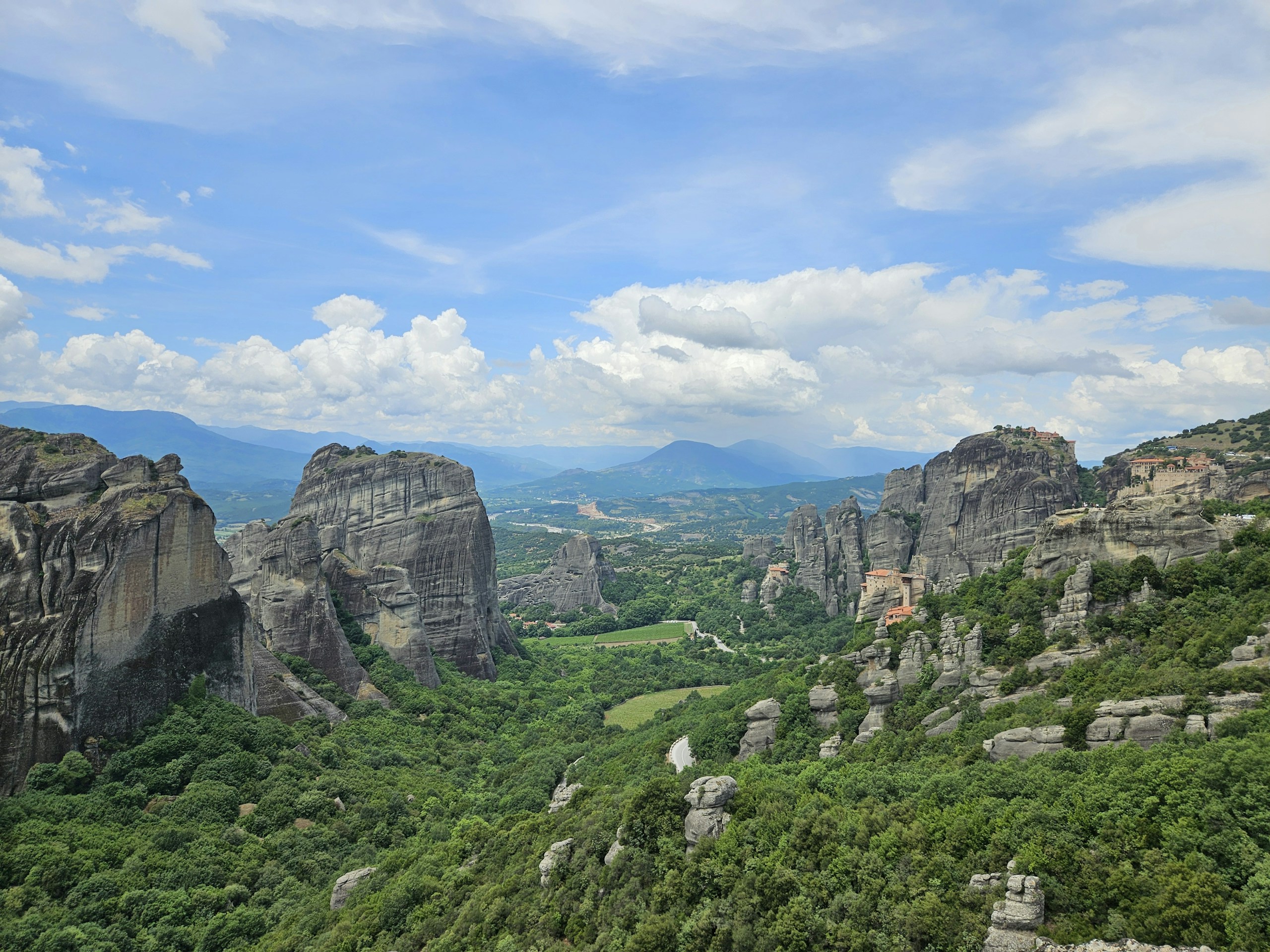 Meteora rock pillars and monasteries in Greece HD Wallpaper