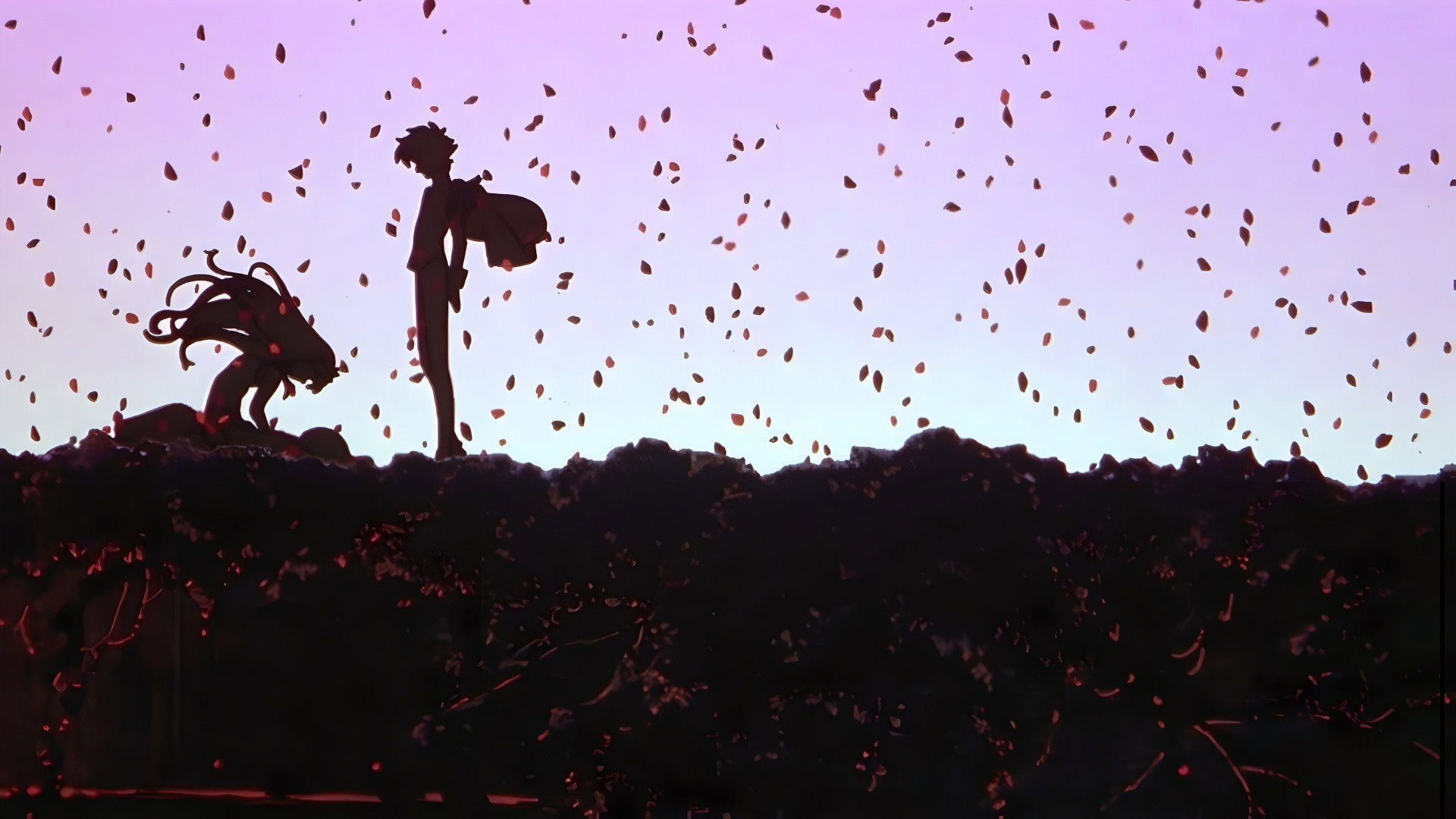 Utena and Anthy Silhouettes in Revolutionary Girl Utena HD Wallpaper