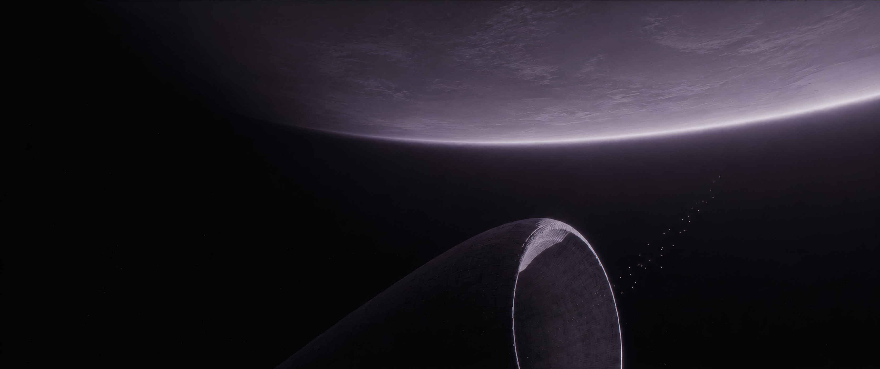 Guild Heighliner in orbit from Dune HD Wallpaper