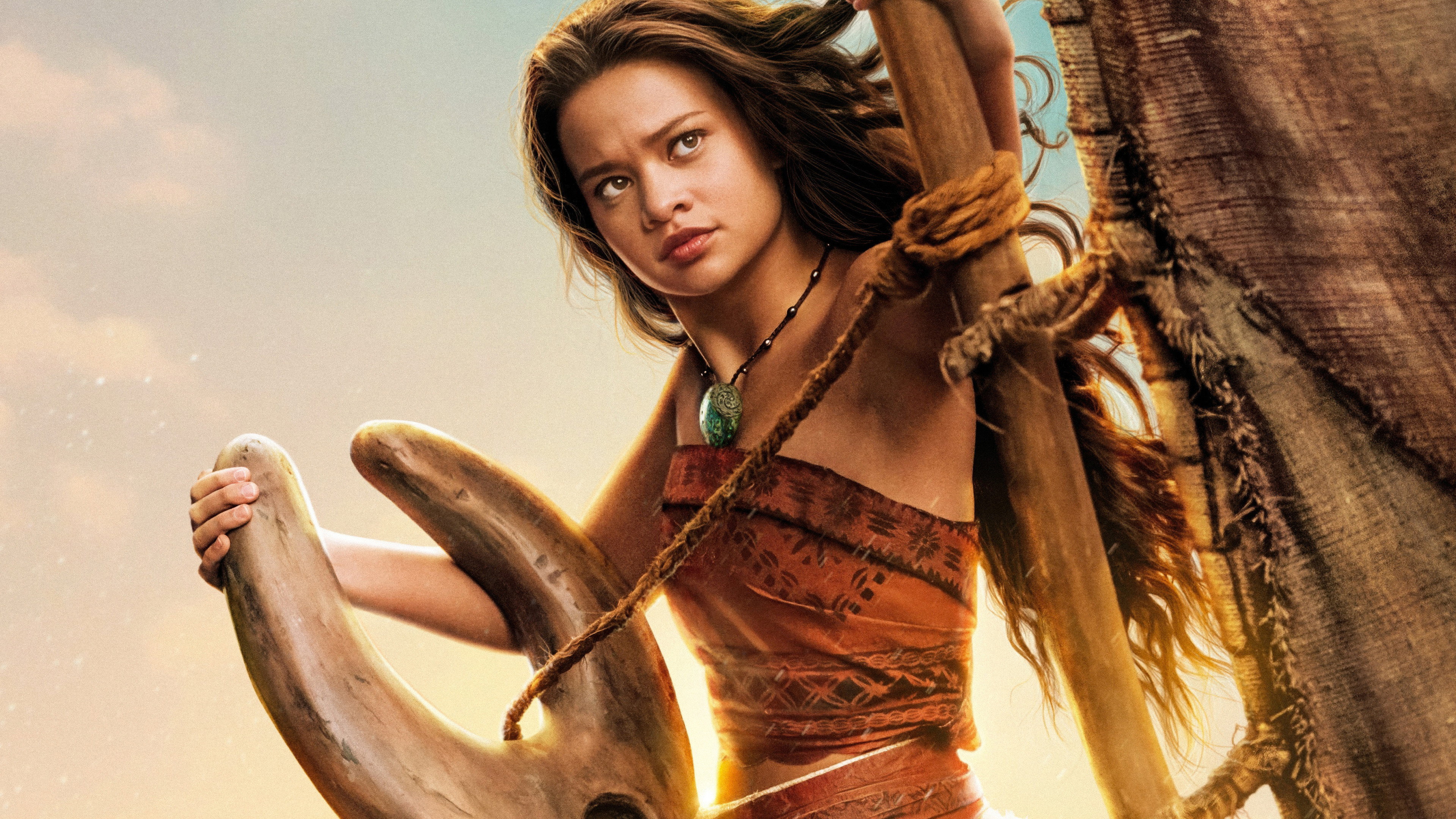 Catherine Laga'aia as Moana in live-action Moana movie HD Wallpaper