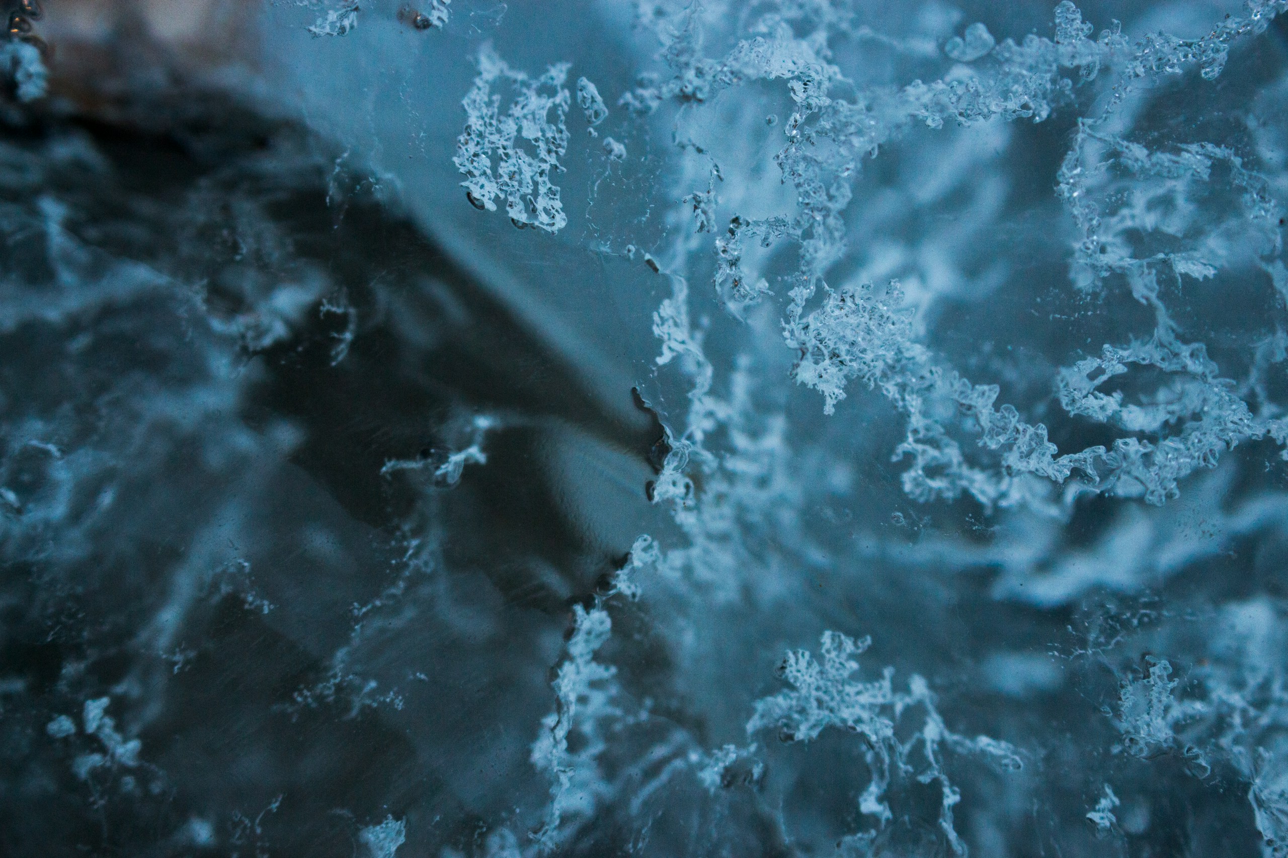 Macro shot of frozen ice sculpture texture HD Wallpaper