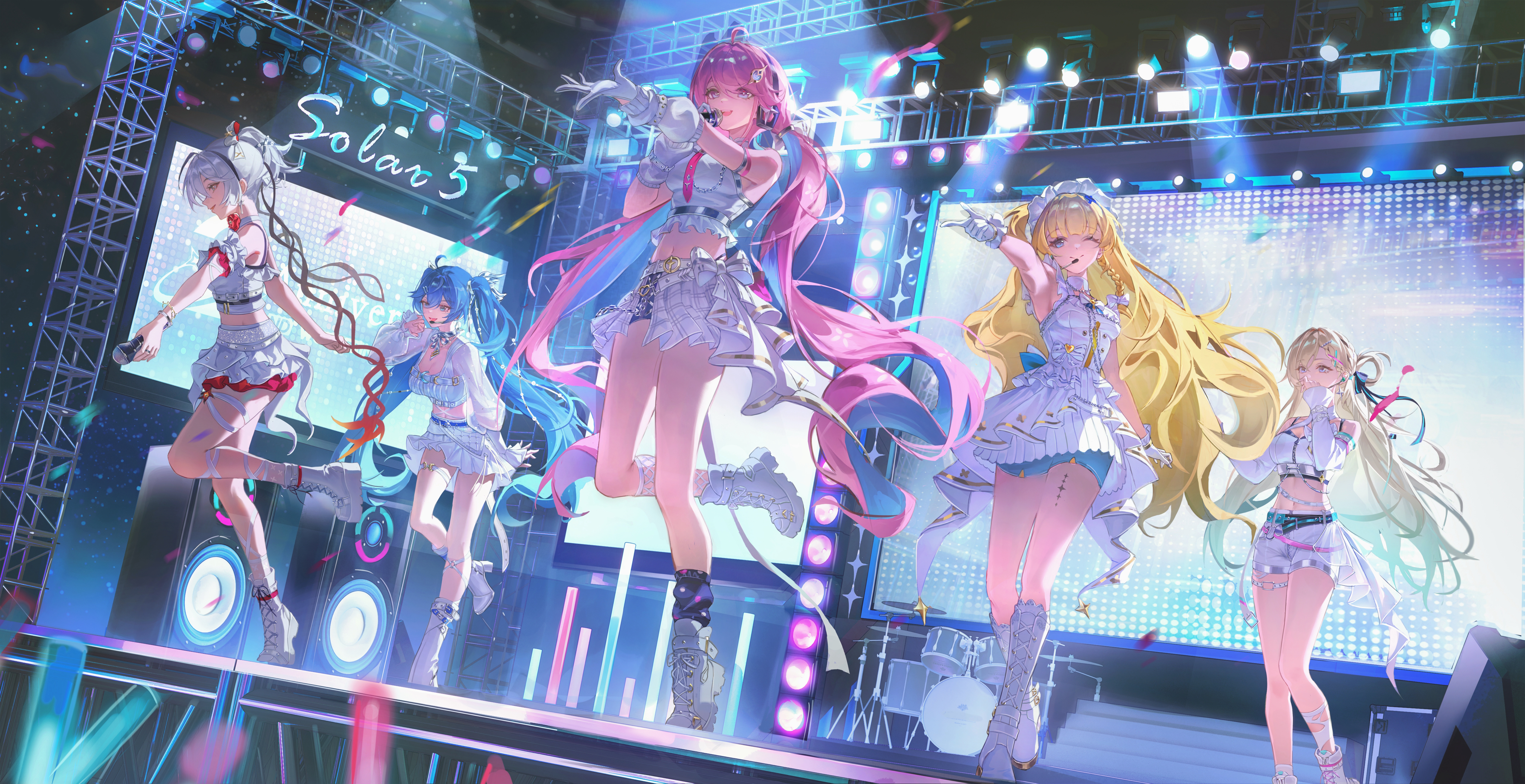 Wuthering Waves Characters as Idols on Stage HD Wallpaper
