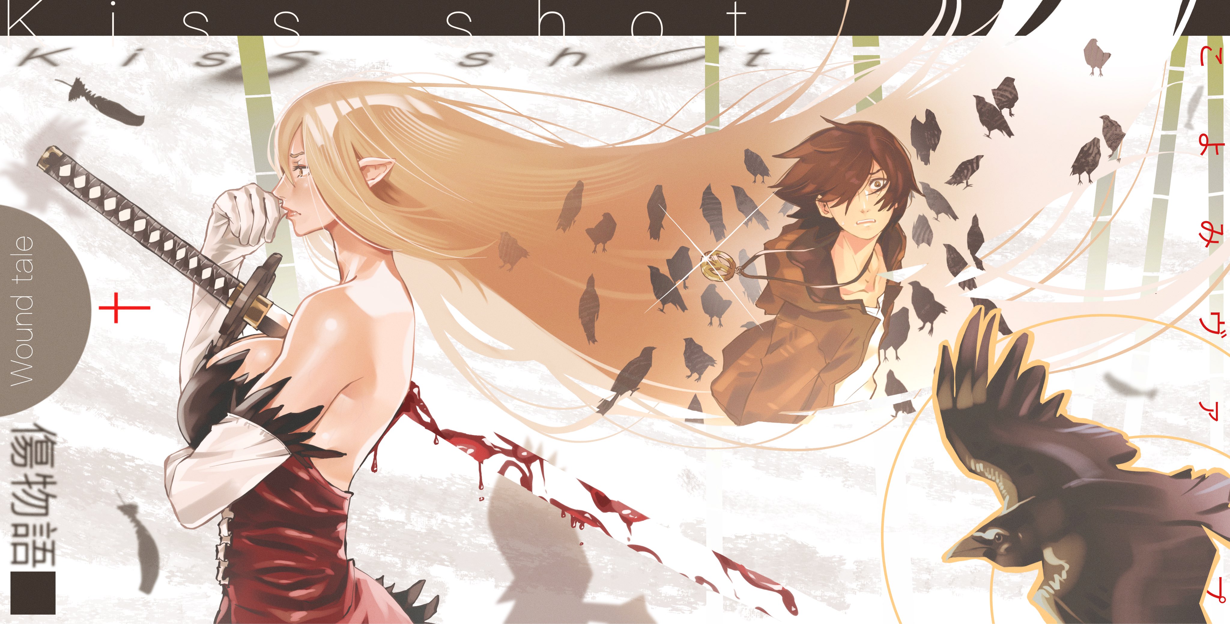 Kiss-shot and Koyomi Araragi from Kizumonogatari HD Wallpaper