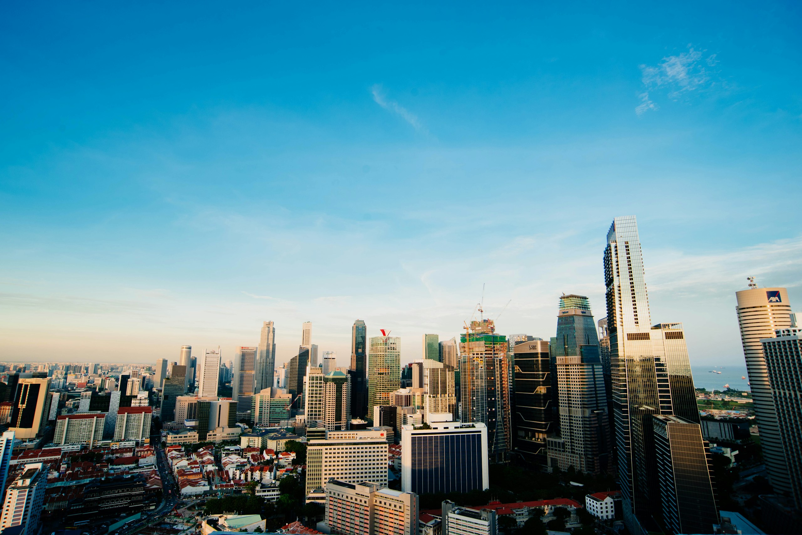 Singapore City Skyline with High Rise Buildings HD Wallpaper
