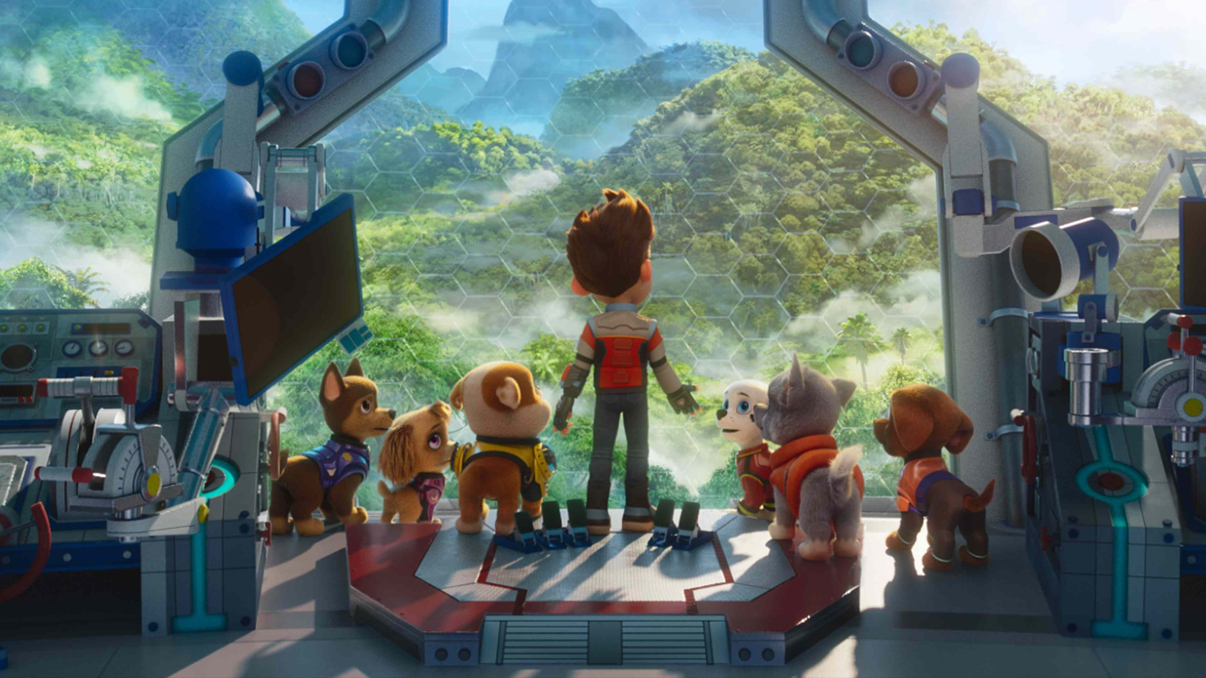 Ryder and the PAW Patrol Pups Looking at Jungle HD Wallpaper