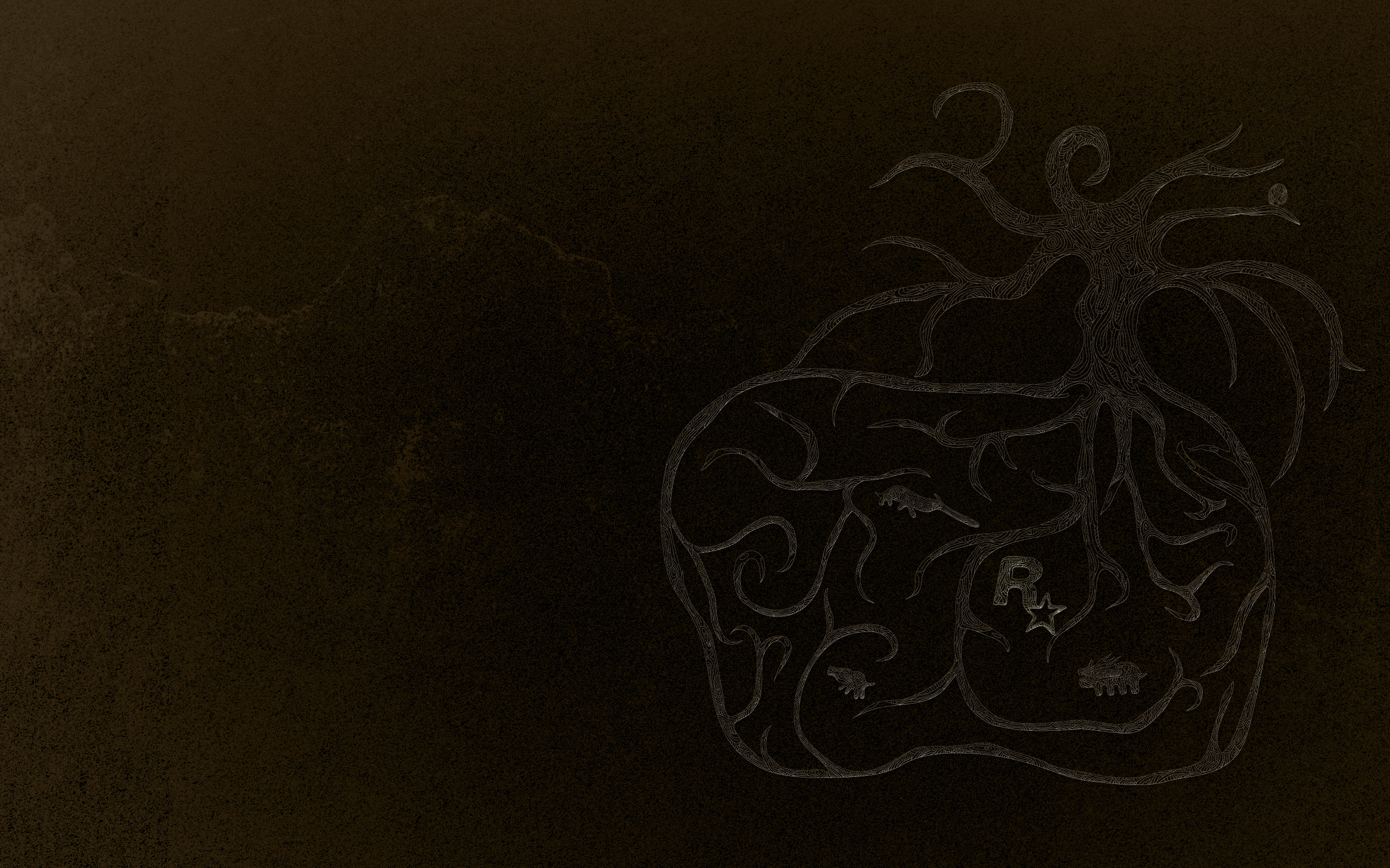 Rockstar Games Logo and Tree Roots Journal Sketch HD Wallpaper