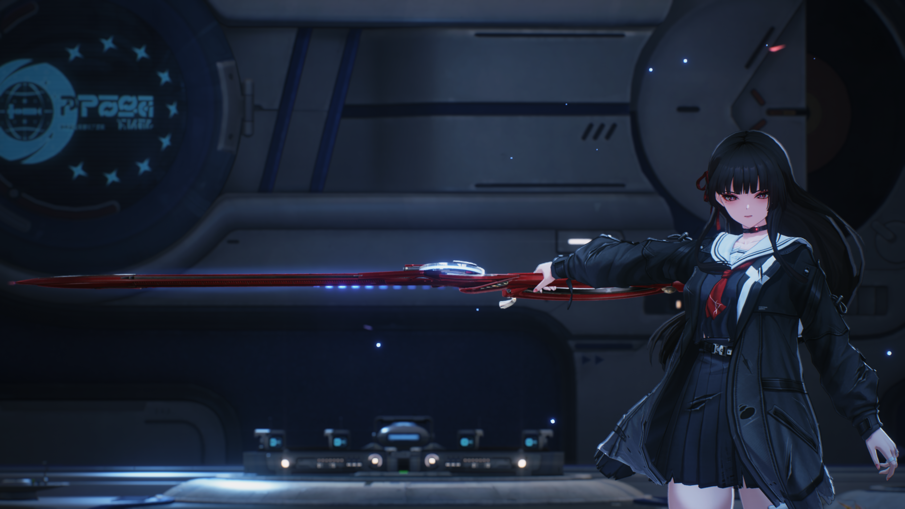 Lucia from Punishing Gray Raven holding a red sword HD Wallpaper