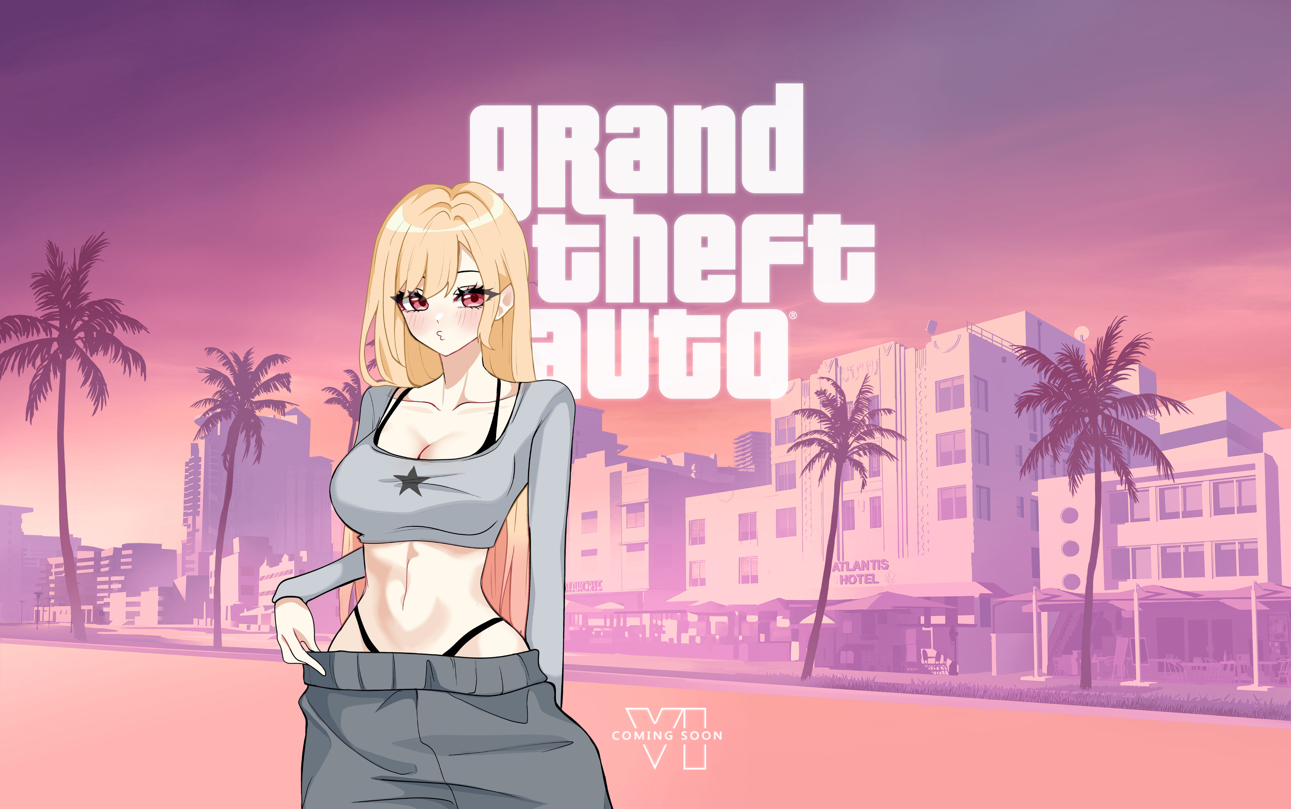 Marin Kitagawa My Dress-Up Darling Grand Theft Auto Style HD Wallpaper