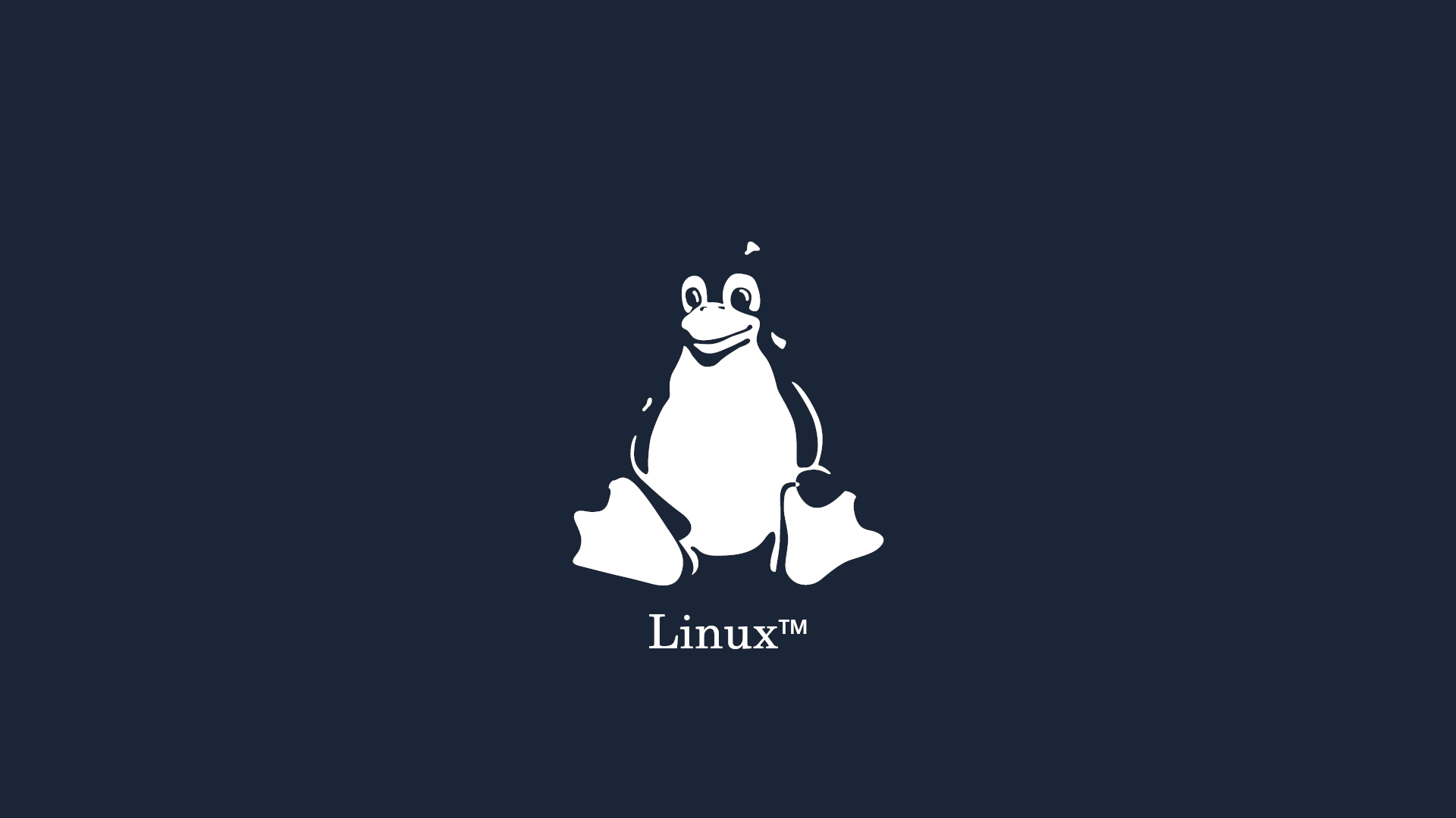 Minimalist Tux Penguin Mascot with Linux Logo HD Wallpaper