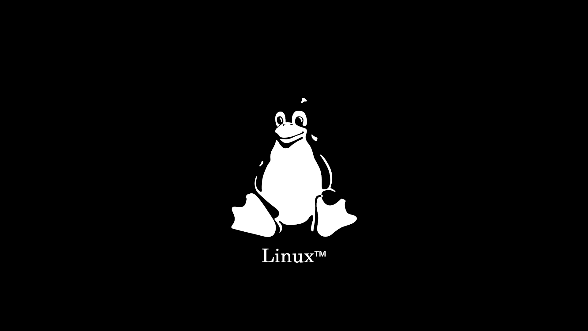 Minimalist Tux Penguin Mascot for Linux OS HD Wallpaper