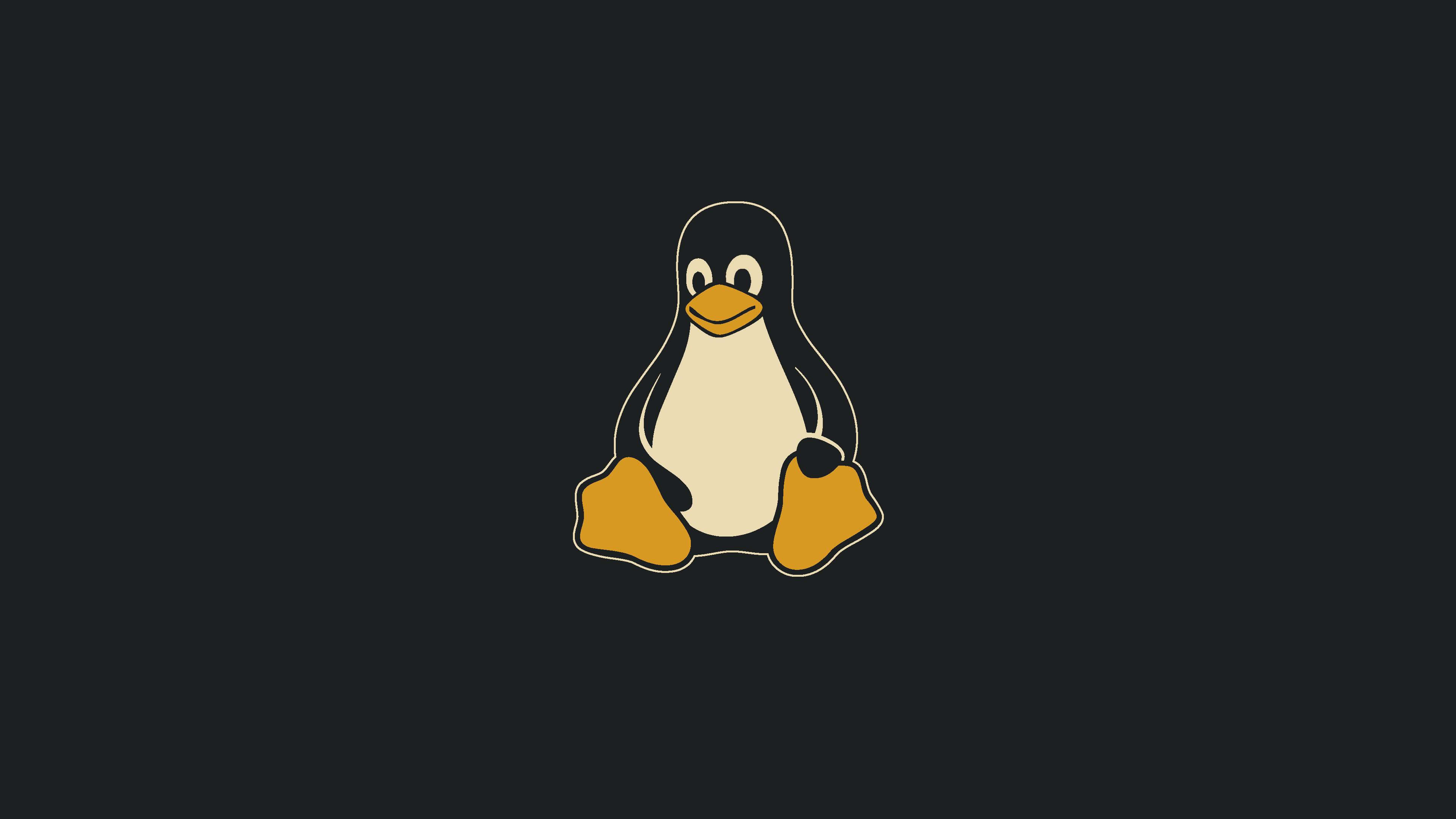 Minimalist Tux Penguin Mascot from Linux Operating System HD Wallpaper