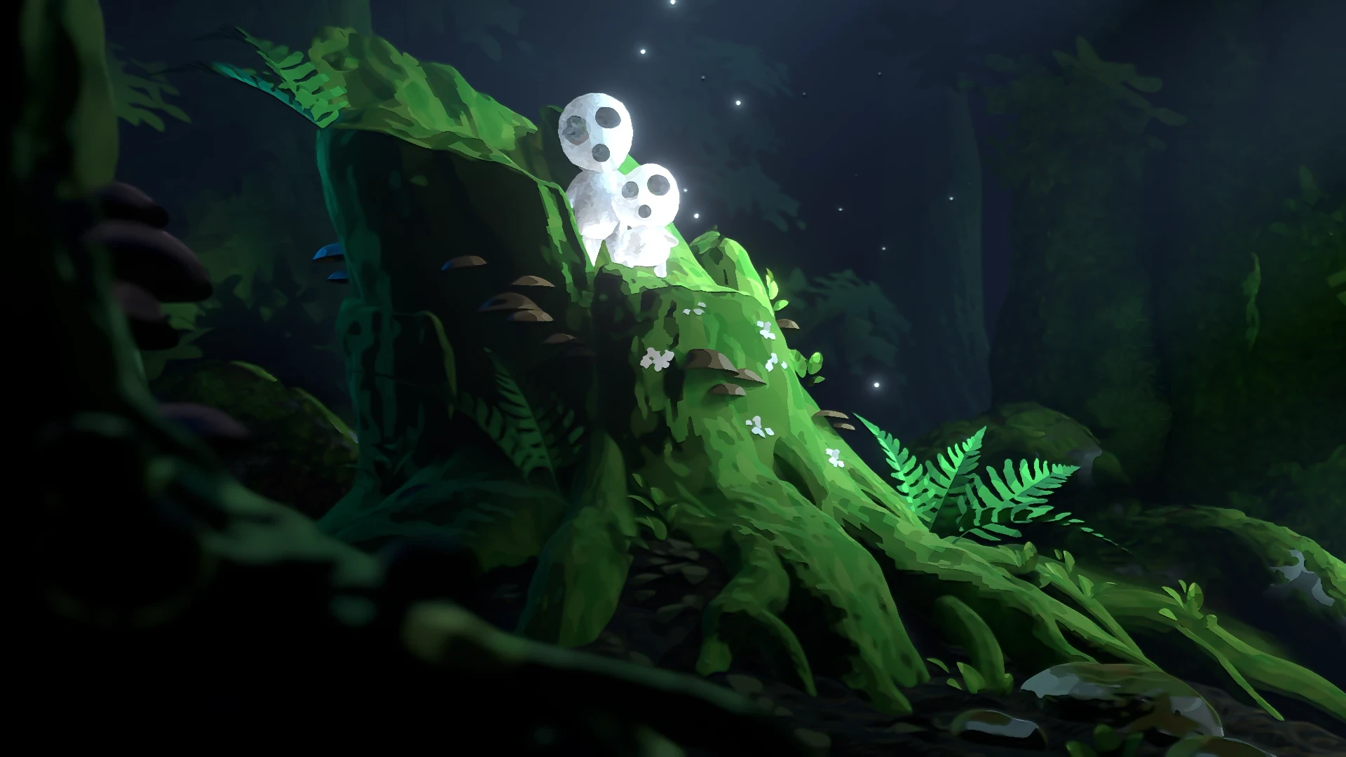 Kodama Forest Spirits from Princess Mononoke HD Wallpaper