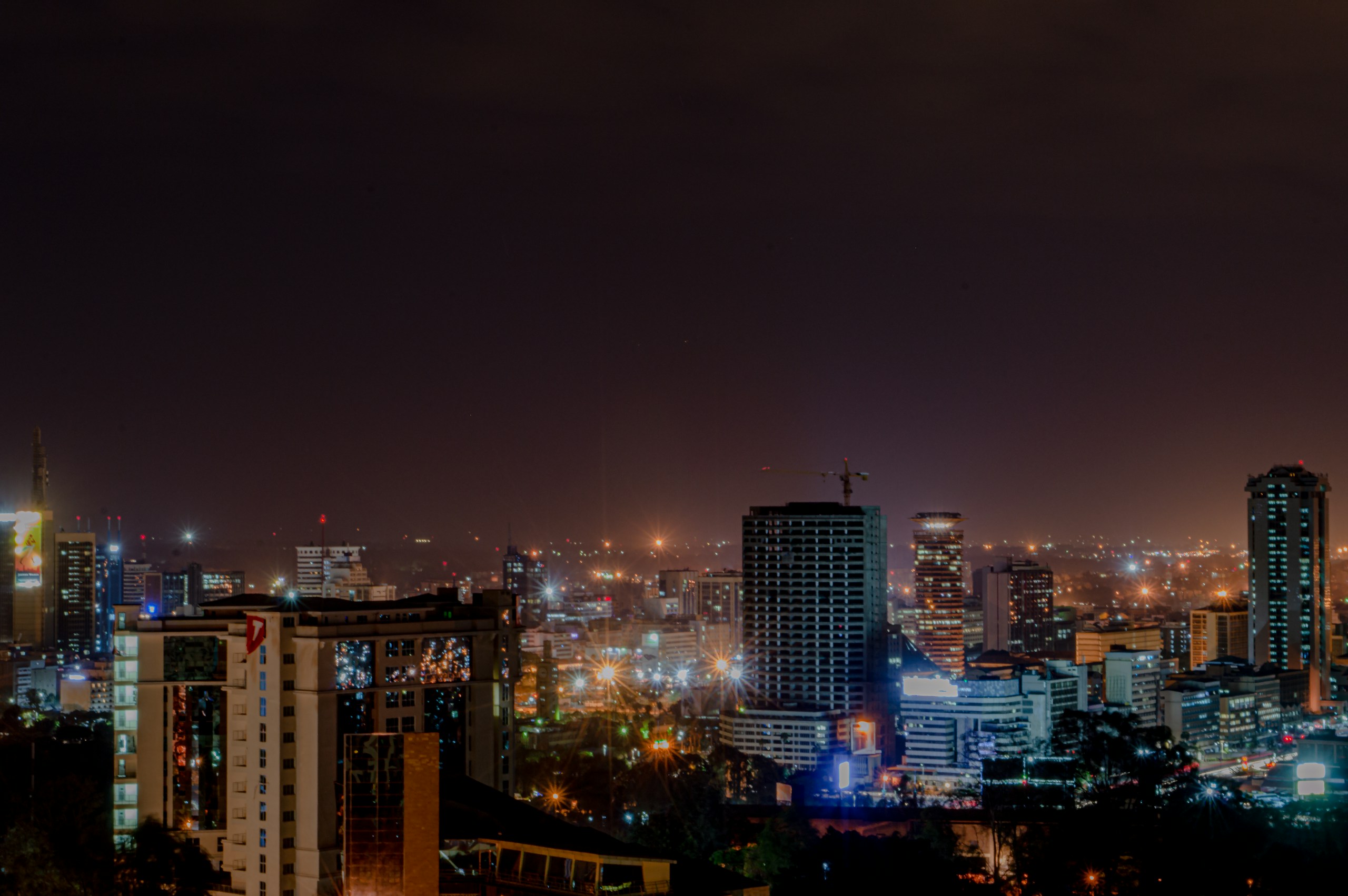 Nairobi City Skyline at Night HD Wallpaper