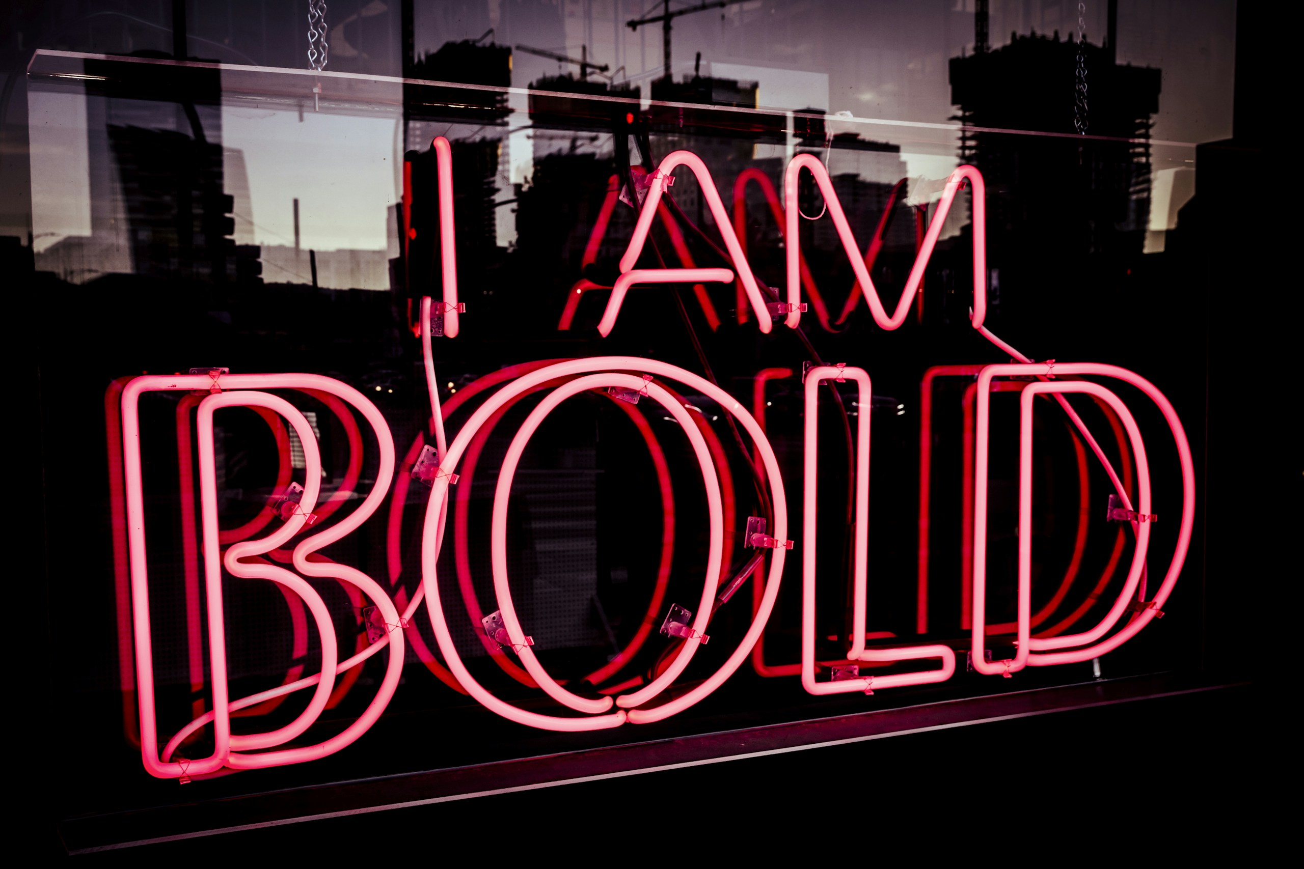 I AM BOLD pink neon sign HD Wallpaper