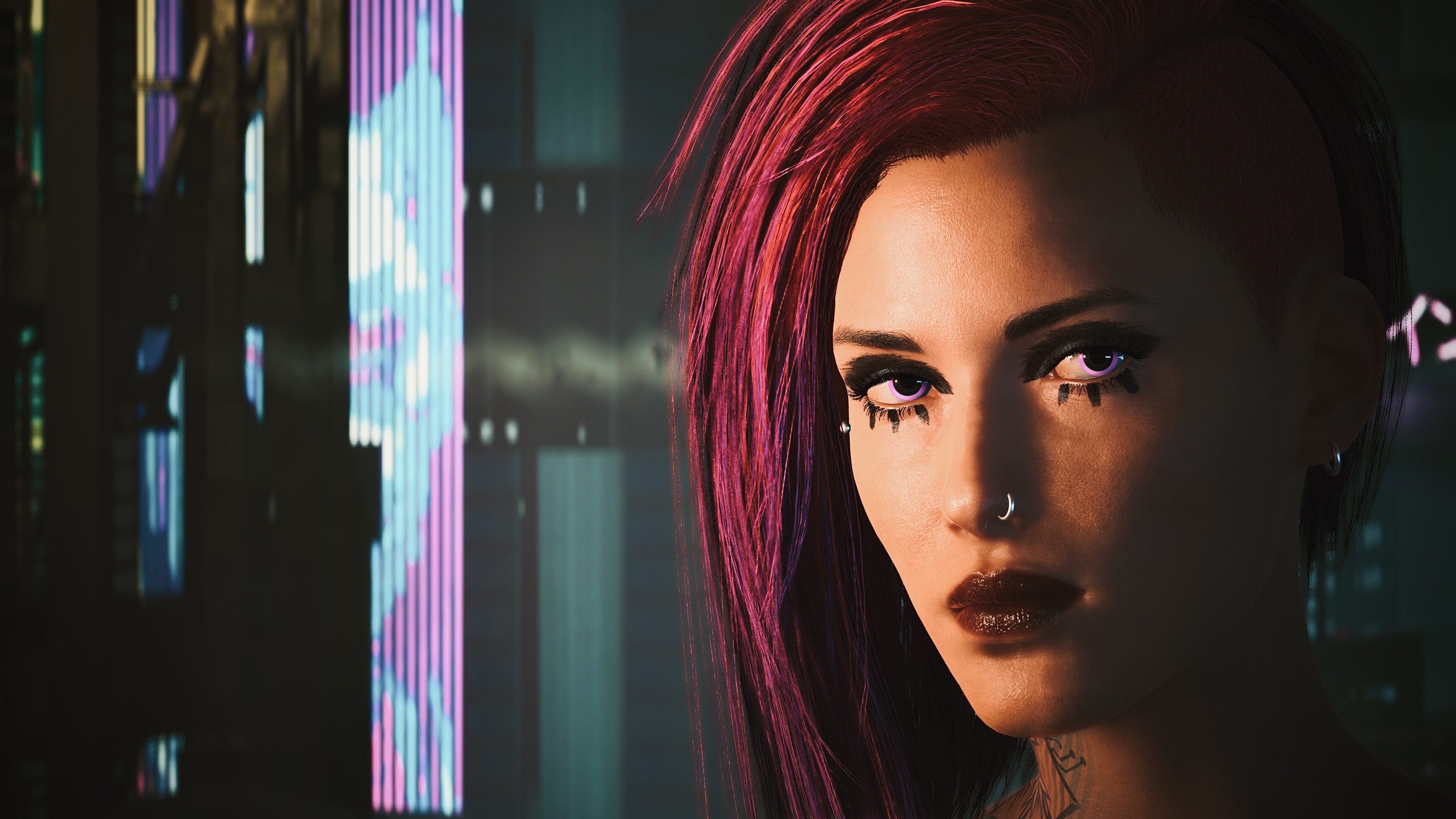 Female V from Cyberpunk 2077 with Pink Hair HD Wallpaper