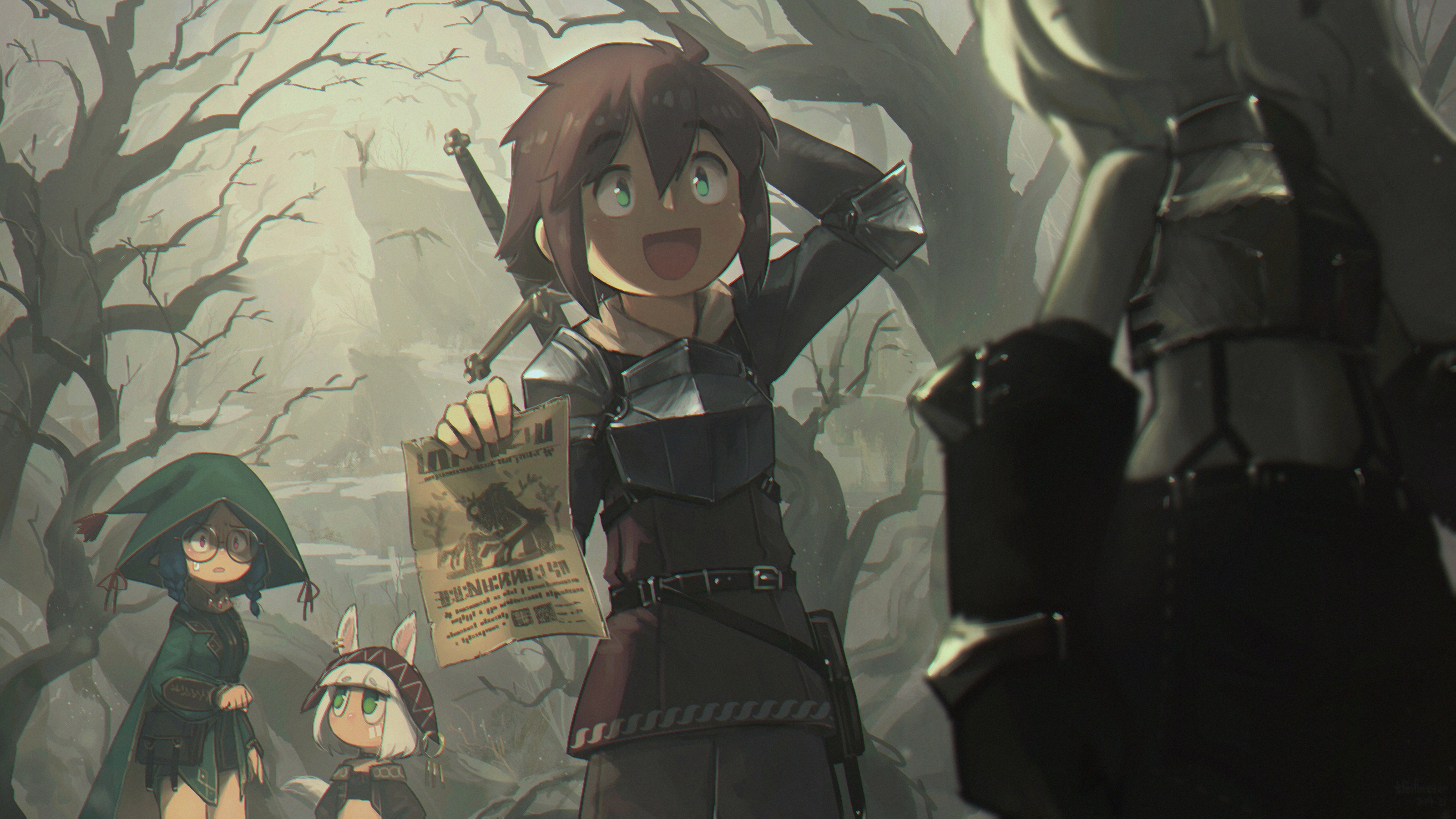 Adventurers Showing Quest Poster in Forest by Porforever HD Wallpaper