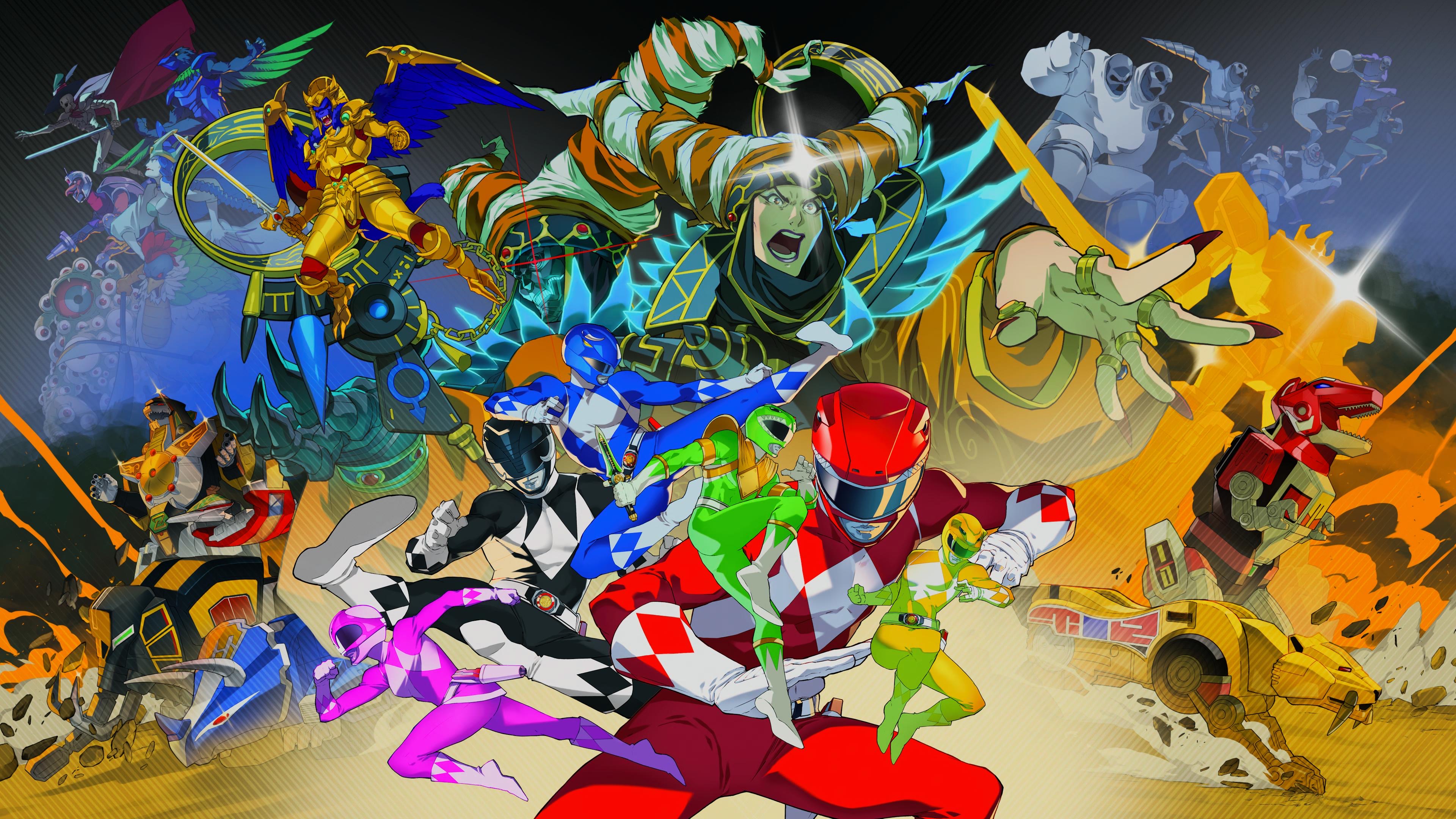 Mighty Morphin Power Rangers and Rita Repulsa Illustration HD Wallpaper
