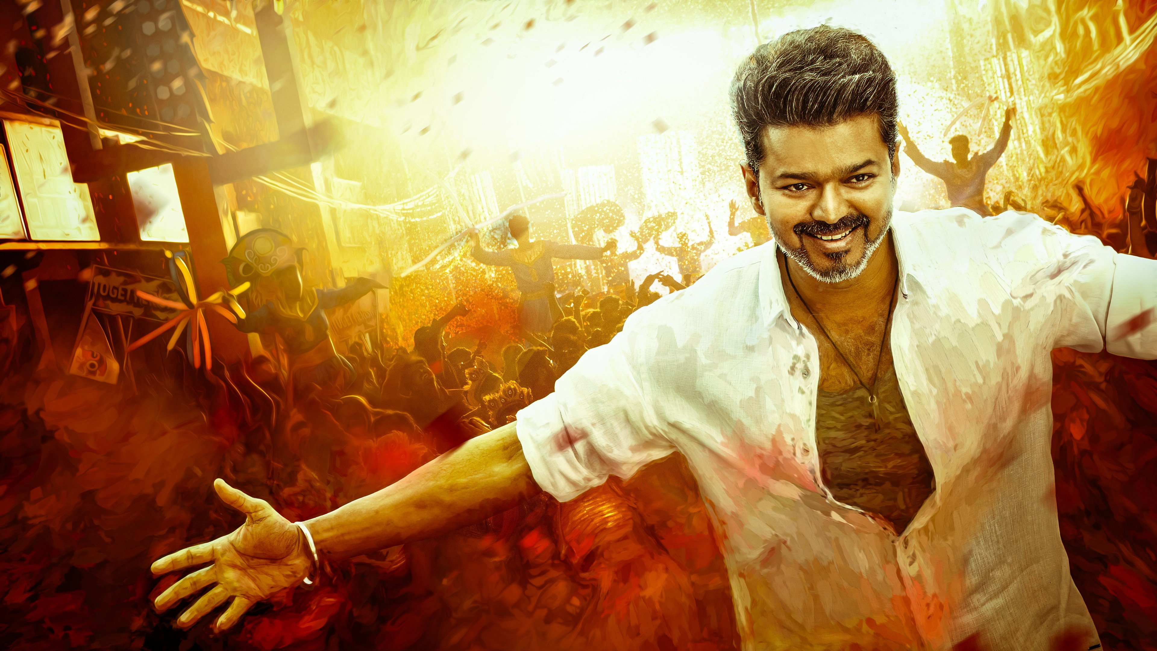 Actor Vijay in the Movie Mersal HD Wallpaper