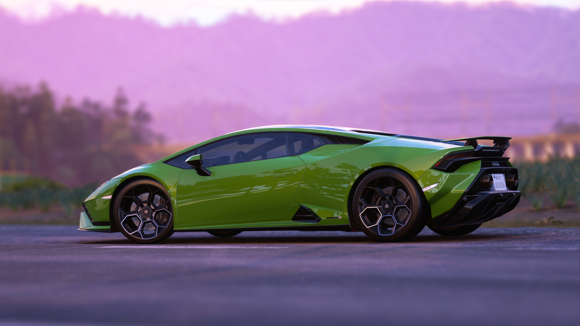 Green Lamborghini Huracán Tecnica in Forza Horizon 5 HD Wallpaper