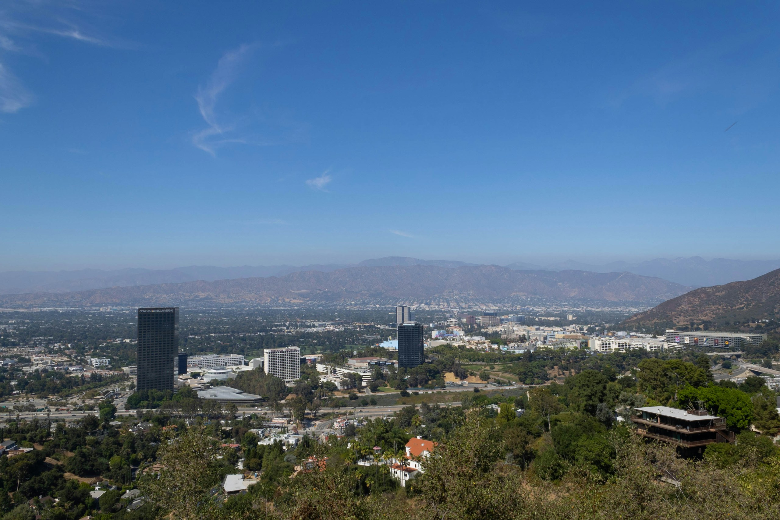 Panoramic view of Universal City from a hill HD Wallpaper