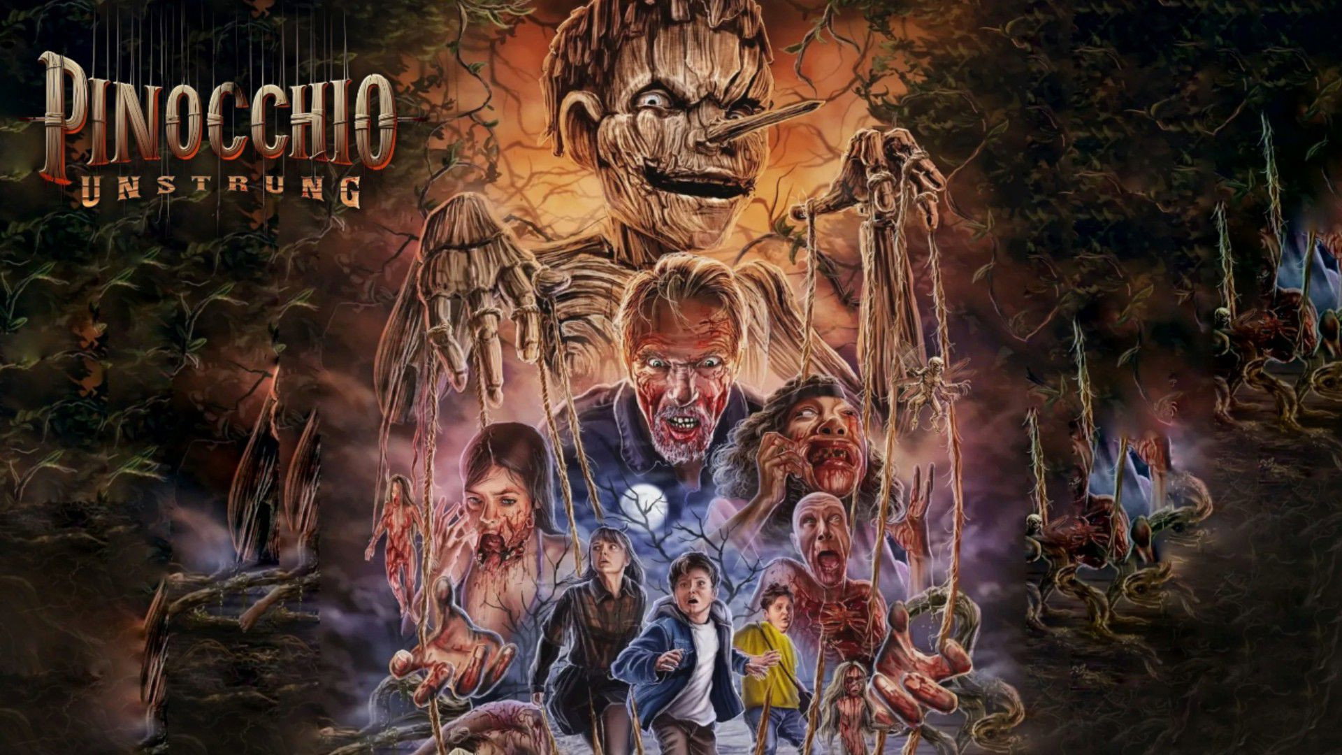Pinocchio: Unstrung horror movie poster featuring Pinocchio HD Wallpaper