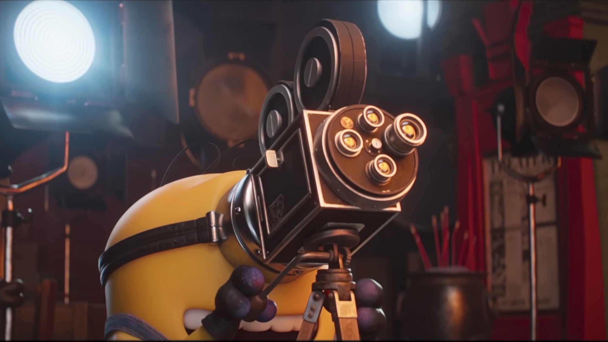 Minion with Vintage Movie Camera from Despicable Me HD Wallpaper