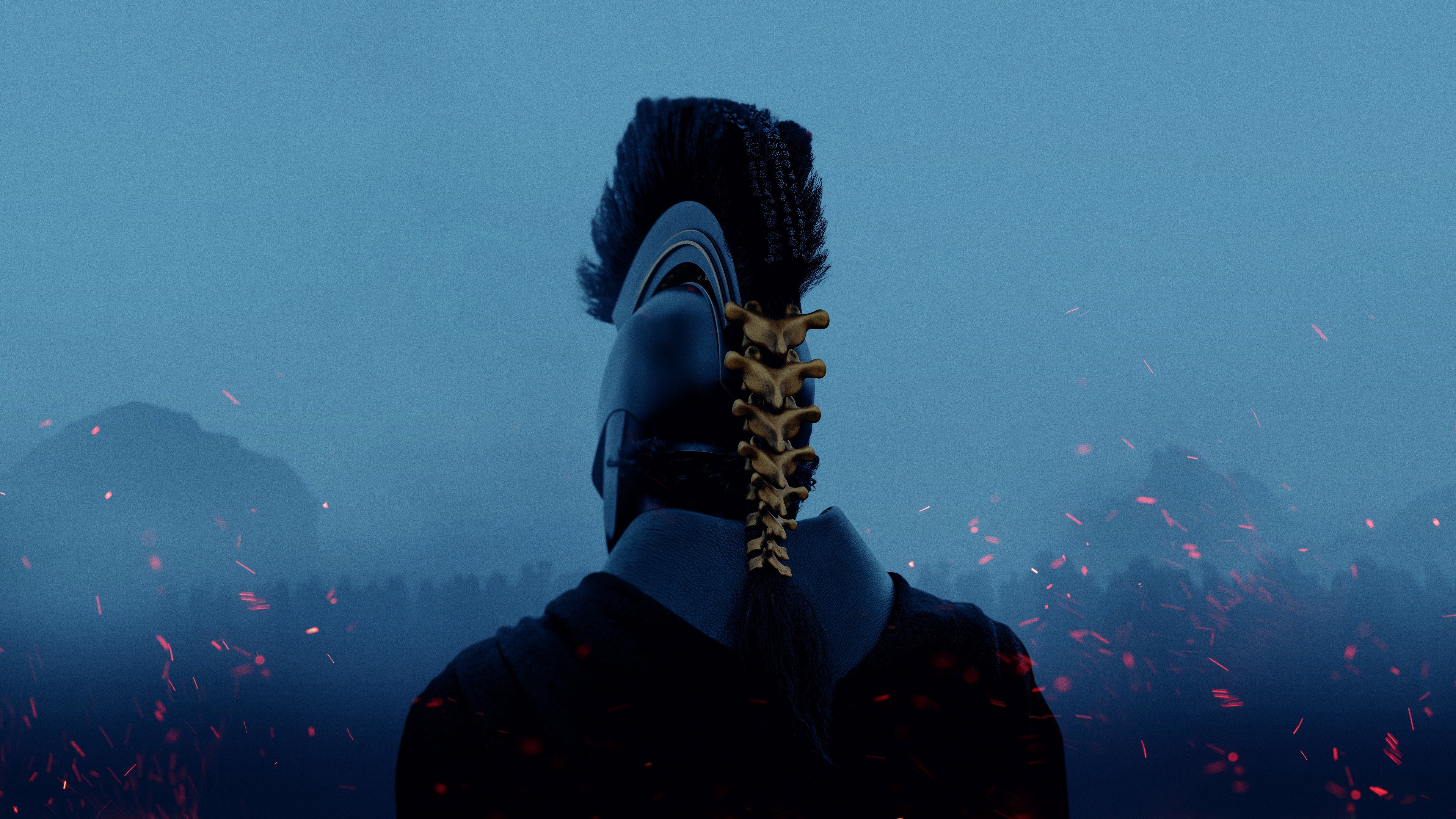 Warrior in helmet from The Odyssey movie HD Wallpaper