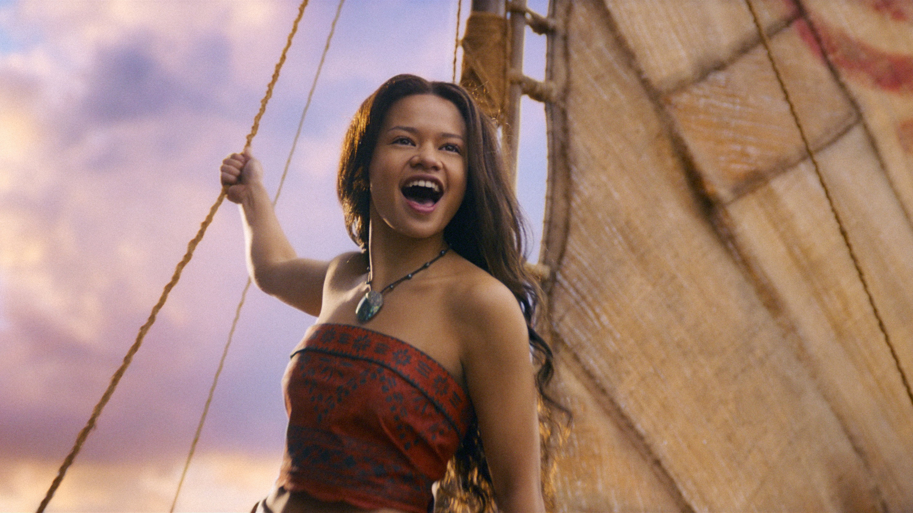Catherine Laga'aia as Moana in Disney's live-action Moana HD Wallpaper