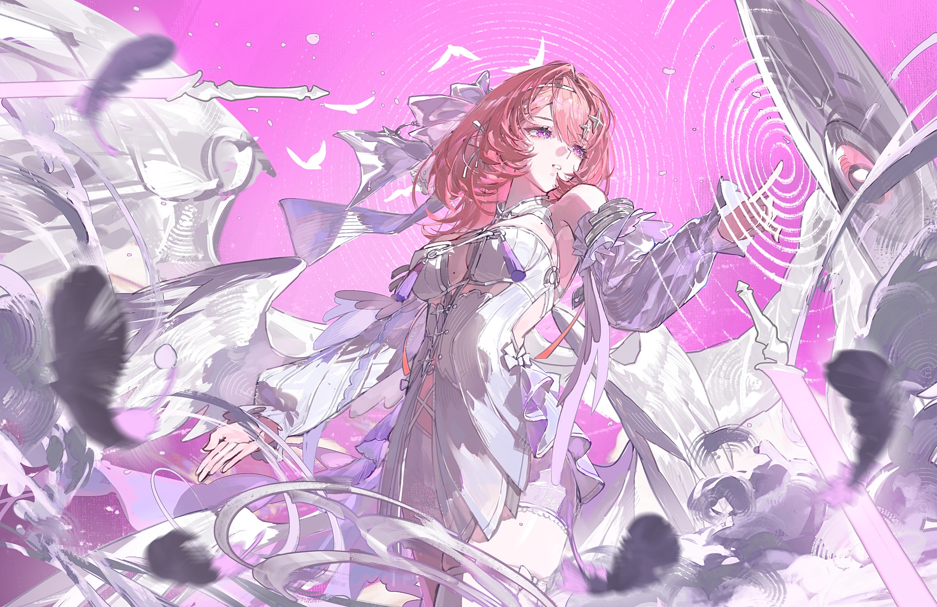 Elysia from Honkai Impact 3rd in White Dress HD Wallpaper