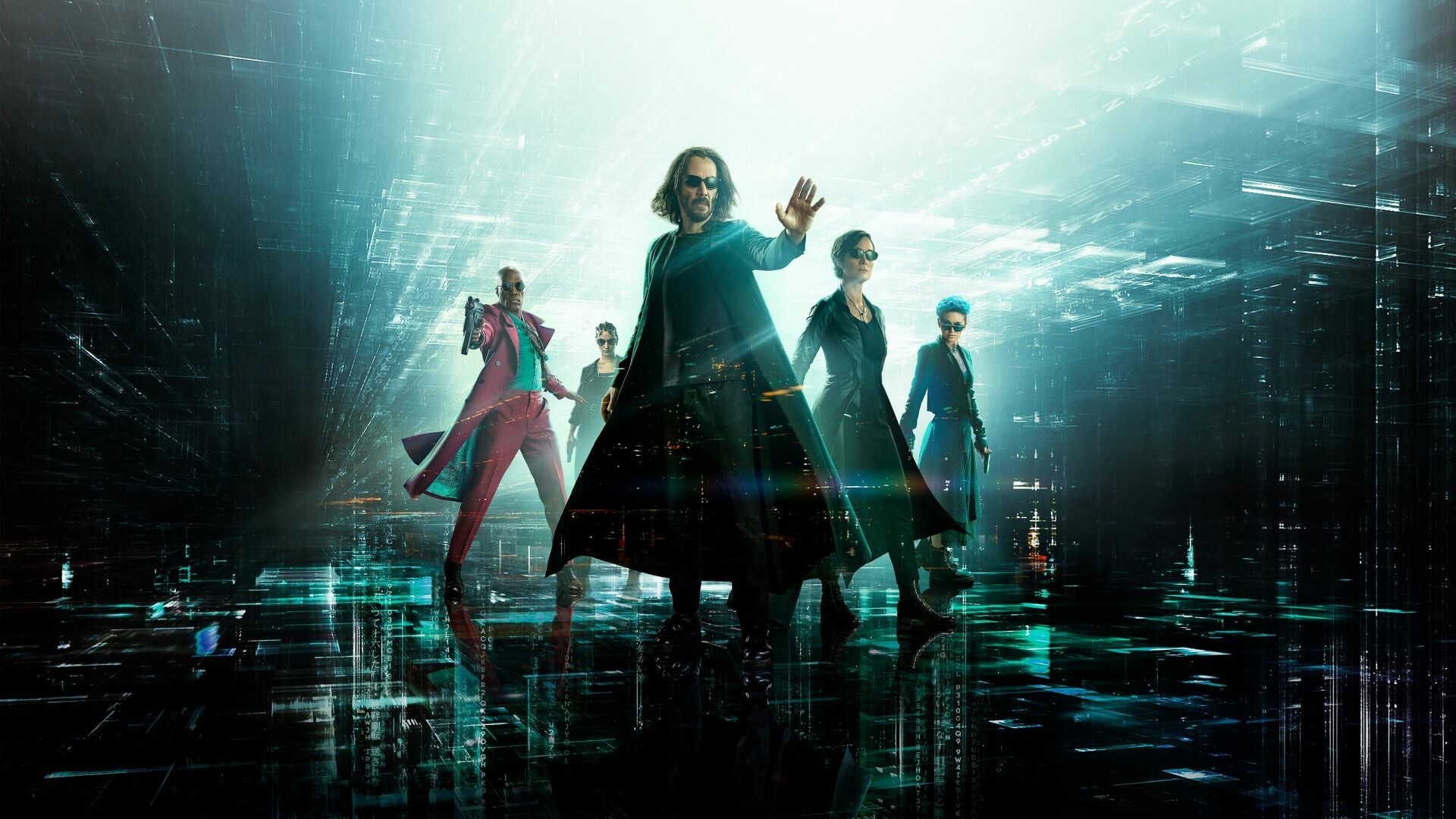 Neo, Trinity, and Morpheus in The Matrix Resurrections HD Wallpaper
