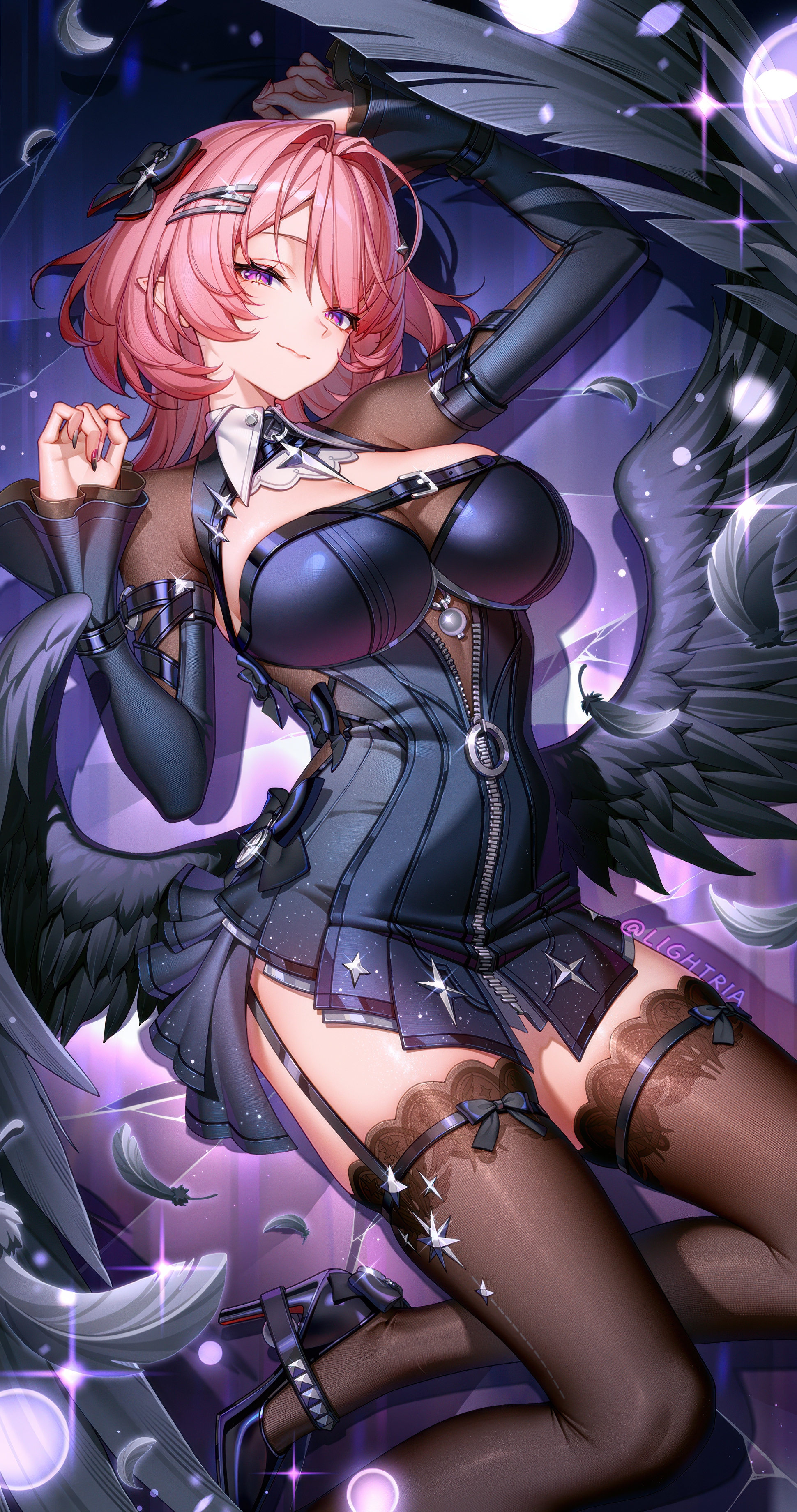 Elysia from Honkai Impact 3rd as a Fallen Angel HD Wallpaper