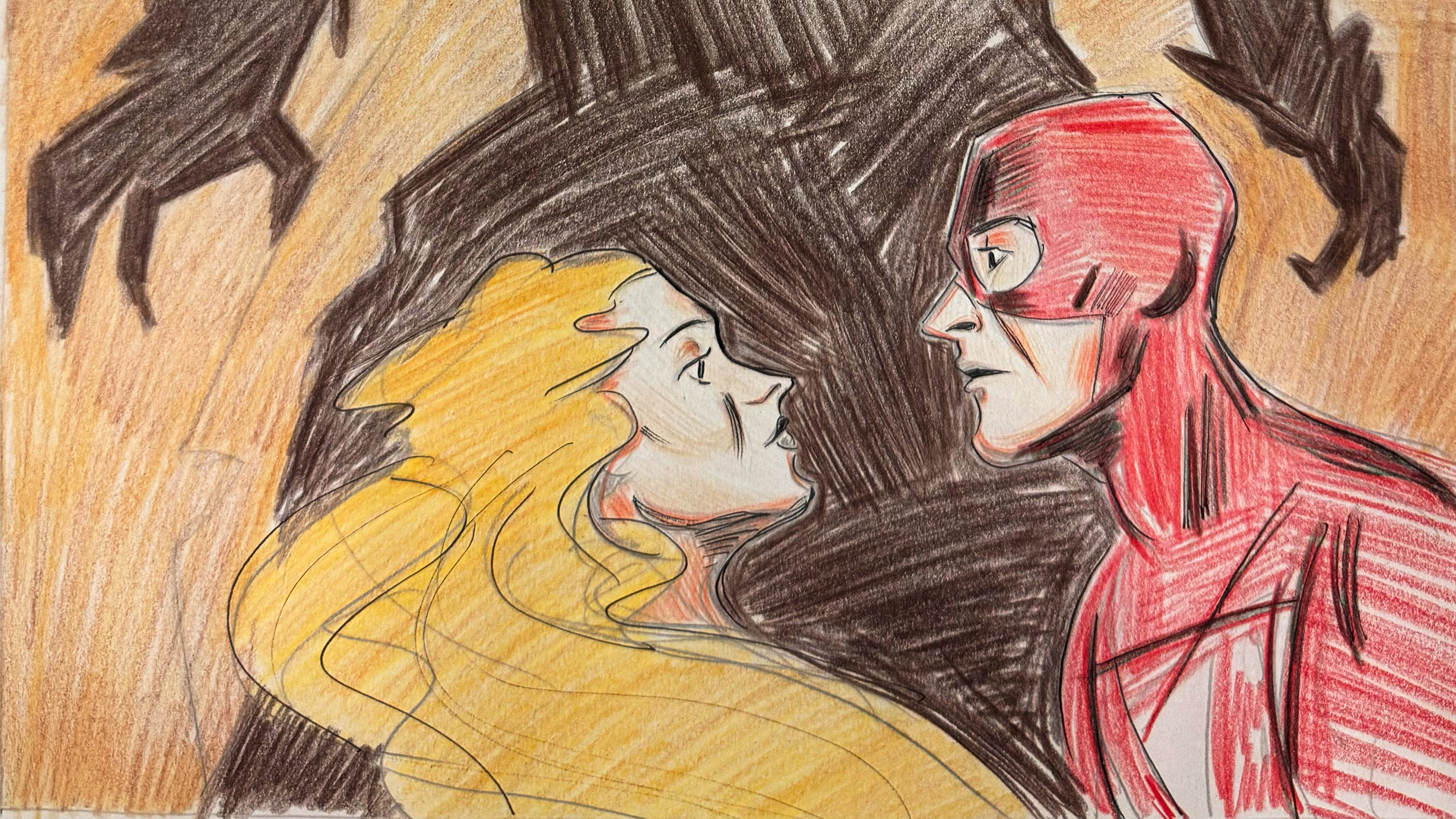 Storyboard Sketch of Captain Bonanza and a Woman HD Wallpaper