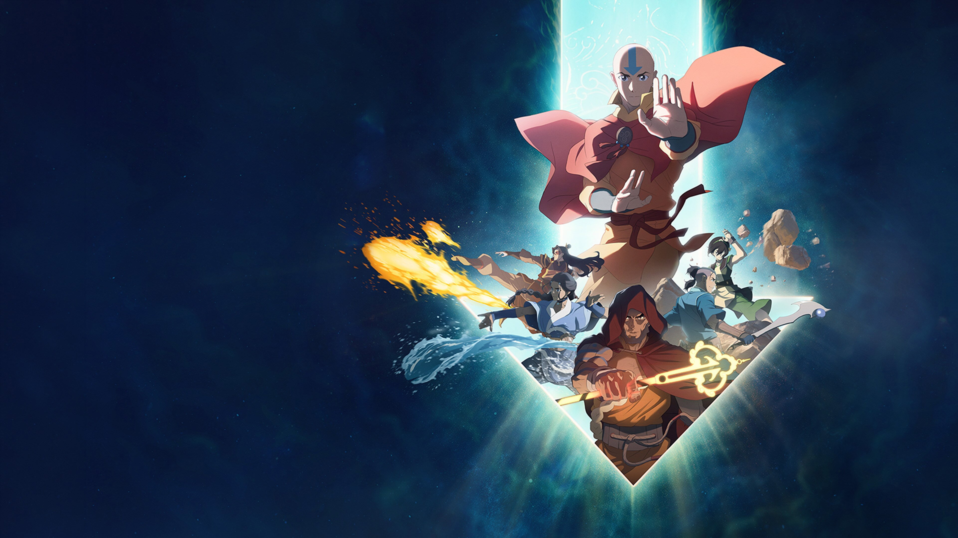 Adult Aang and friends in Avatar: The Last Airbender HD Wallpaper