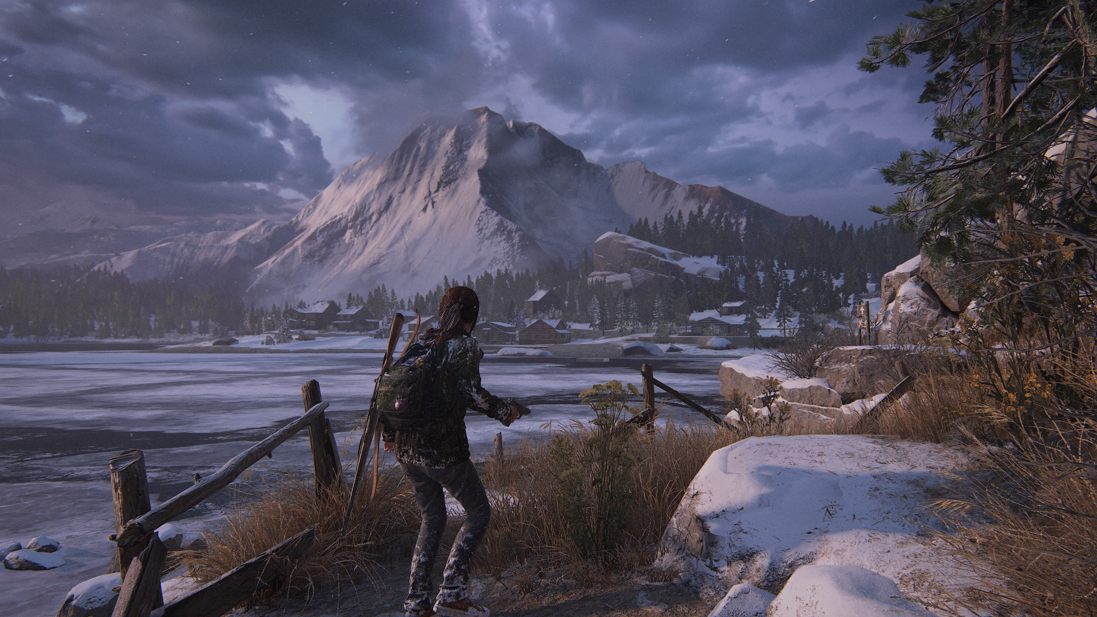 Ellie in a snowy landscape from The Last of Us HD Wallpaper