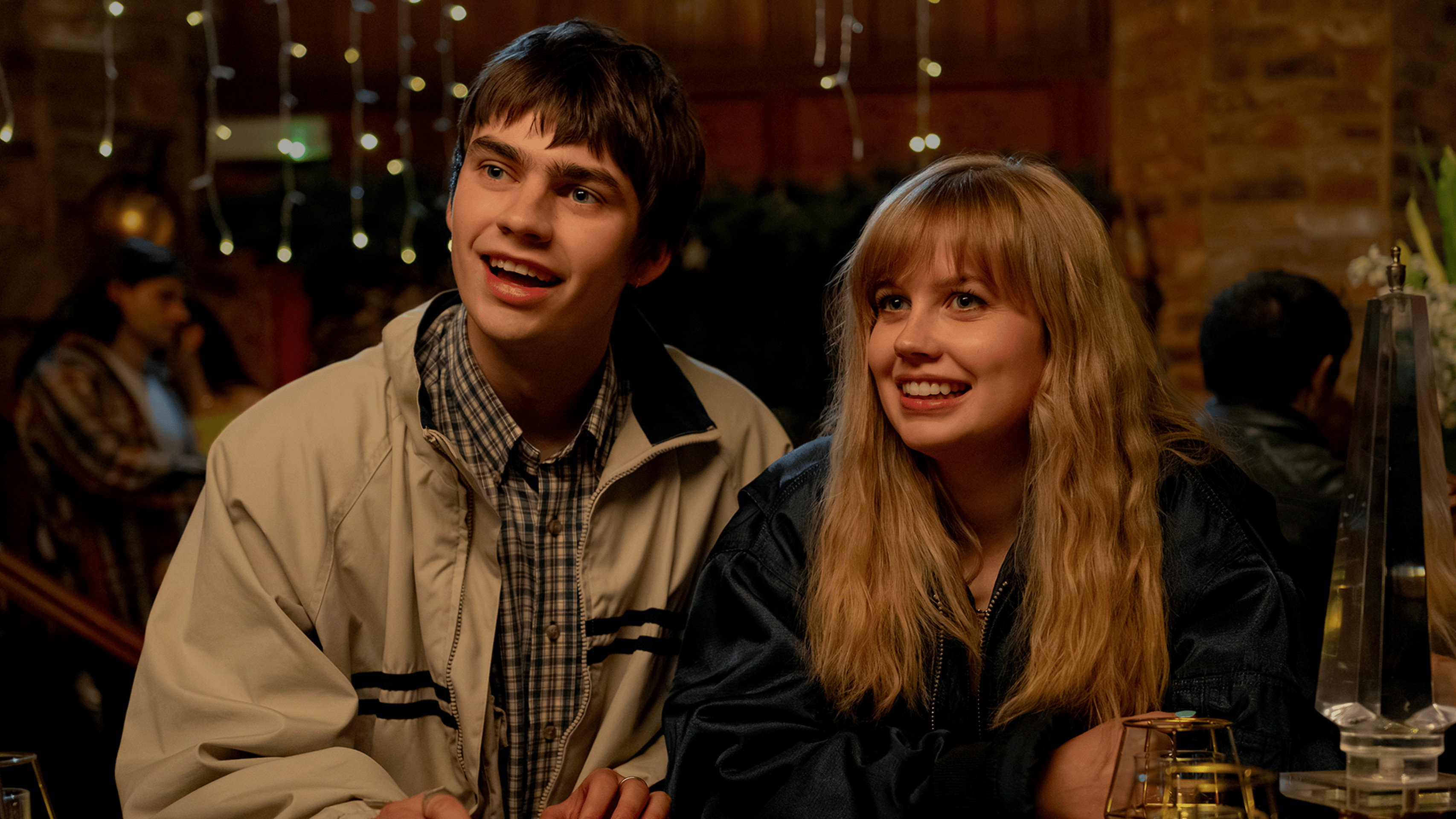 Young couple smiling in Finding Emily HD Wallpaper