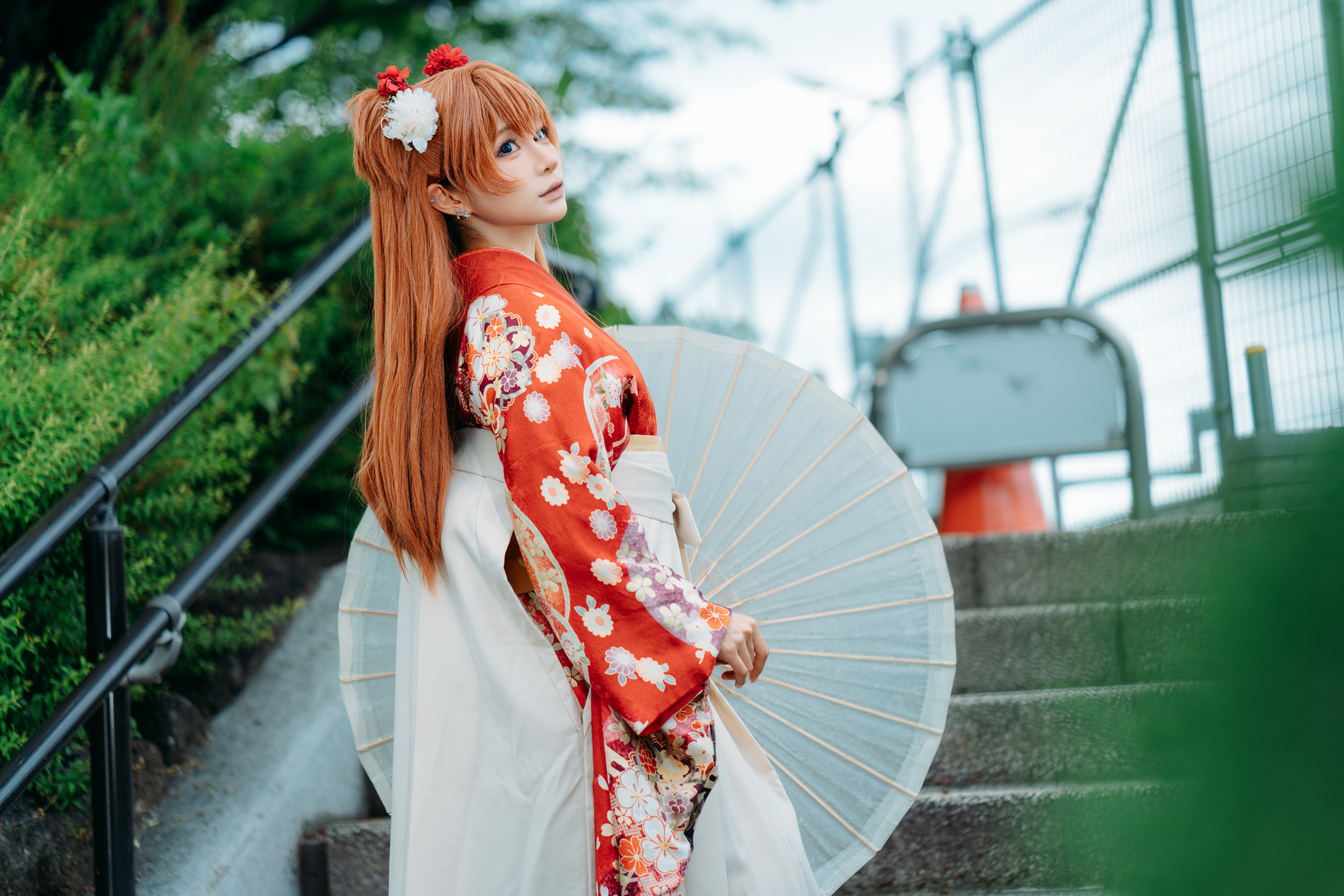Asuka Langley Soryu Cosplay from Neon Genesis Evangelion HD Wallpaper