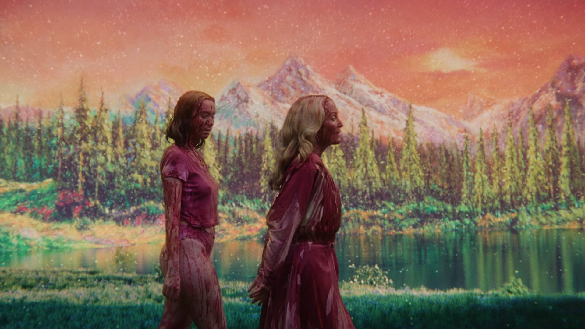 Two blood-covered women in Teenage Sex and Death at Camp Miasma HD Wallpaper