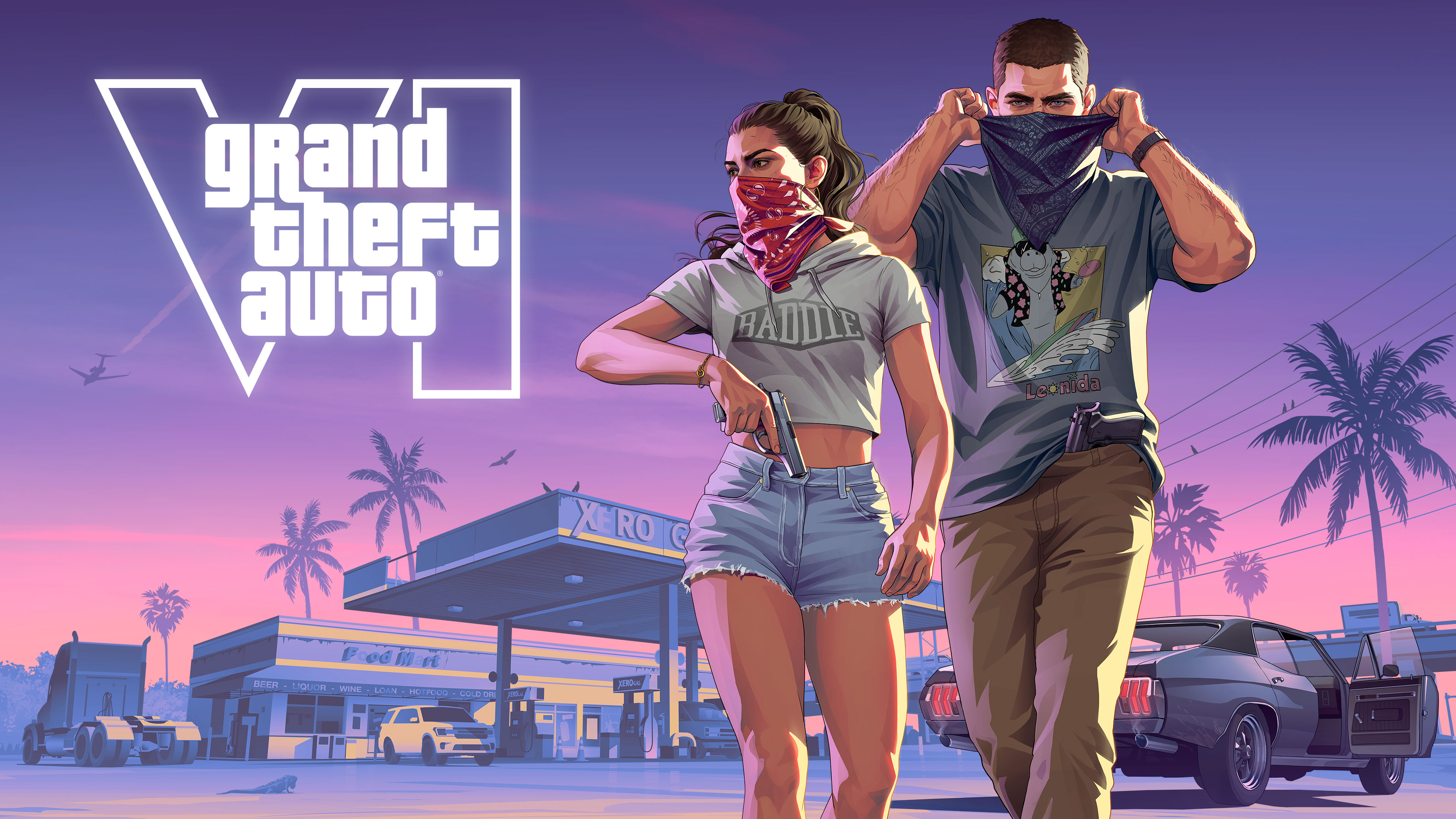 Grand Theft Auto VI Artwork featuring Lucia and Jason HD Wallpaper